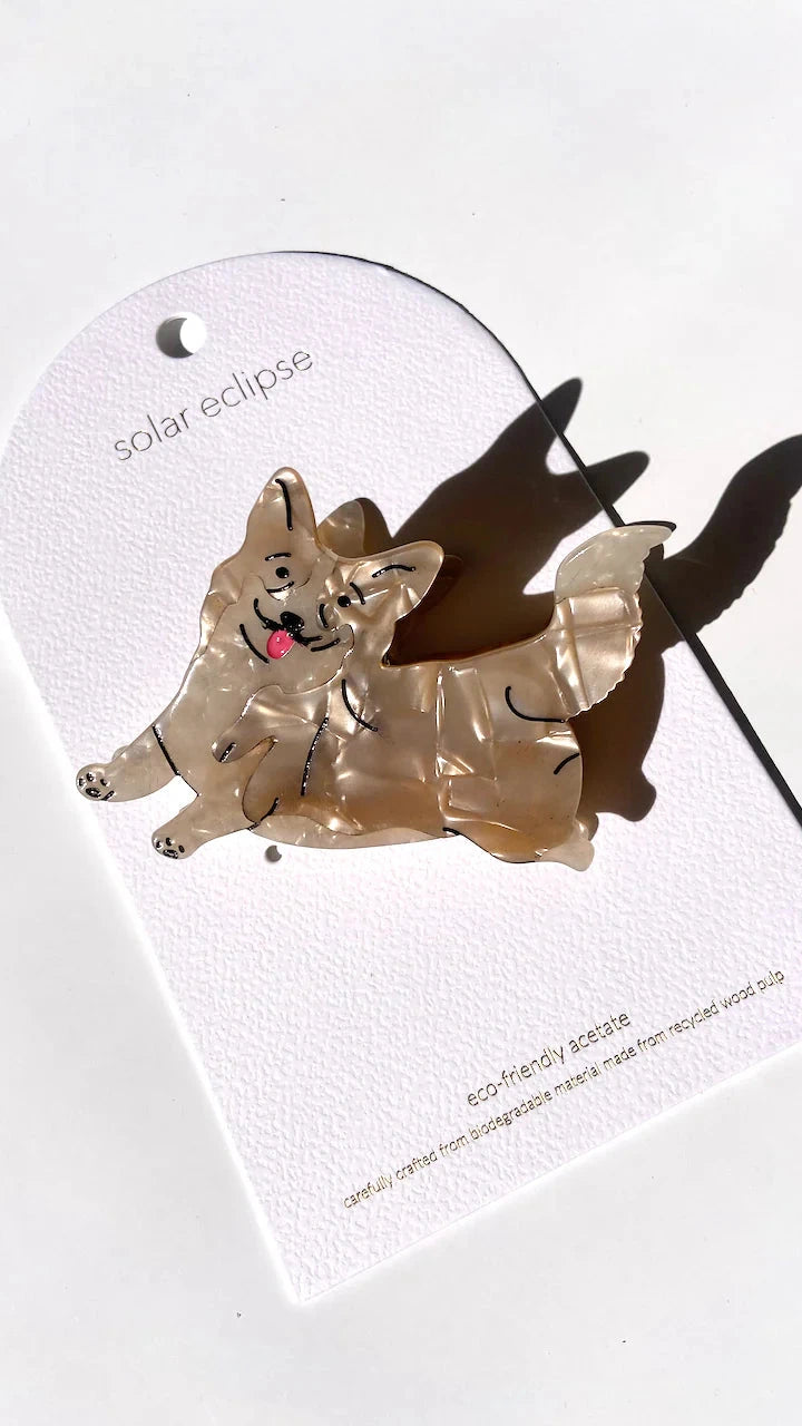 Solar Eclipse Corgi Dog Breed Claw Hair Clip