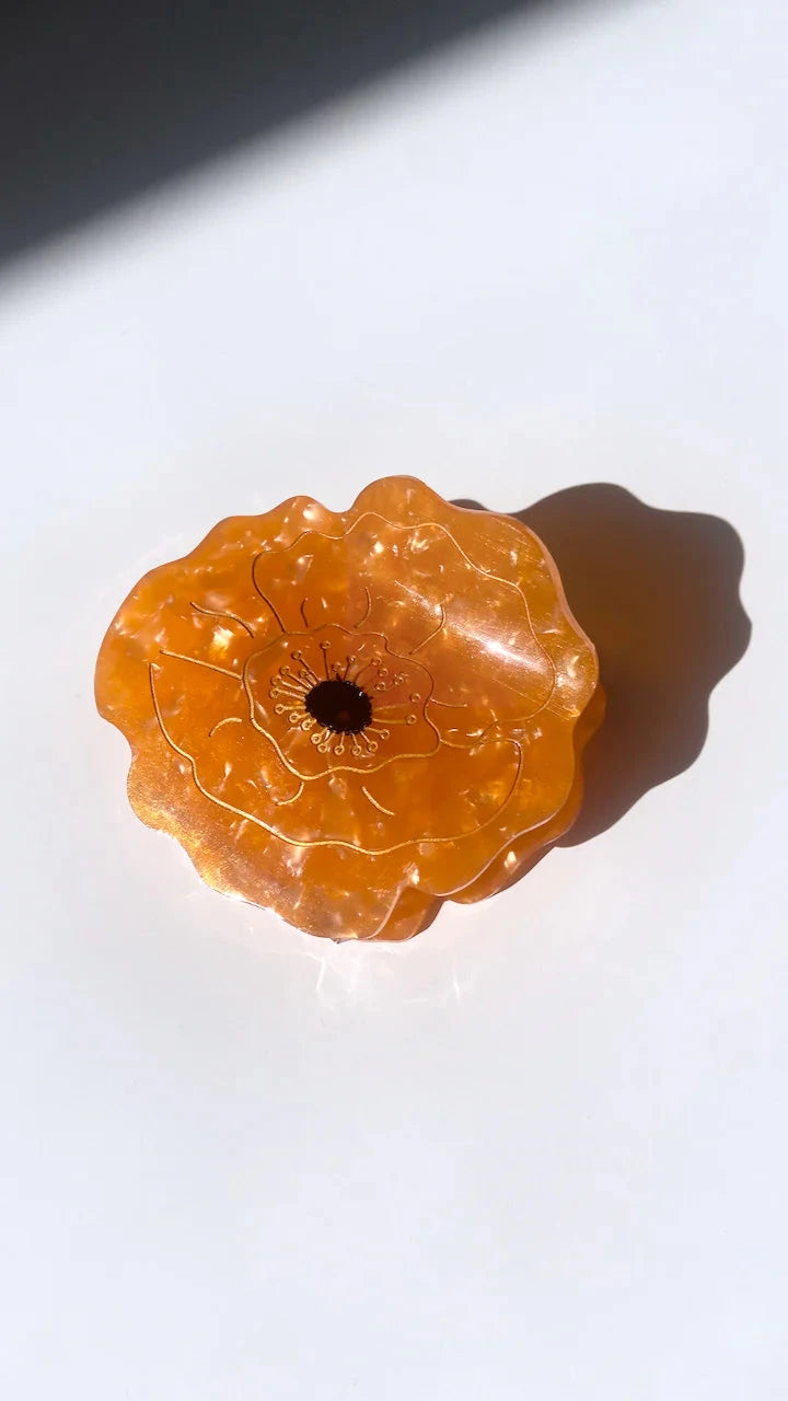 Solar Eclipse California Poppy Flower Clip