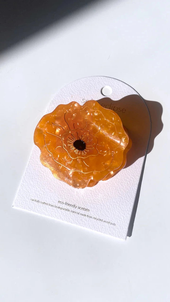 Solar Eclipse California Poppy Flower Clip