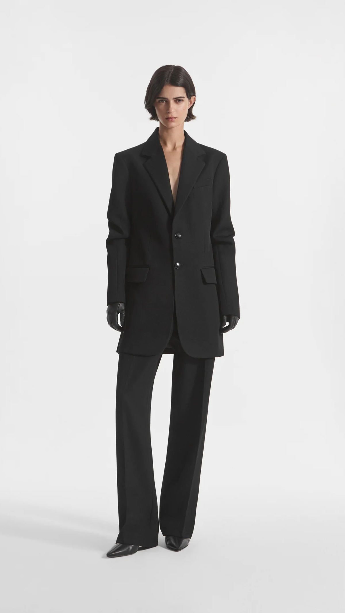 CO Relaxed Wool Blazer in Black