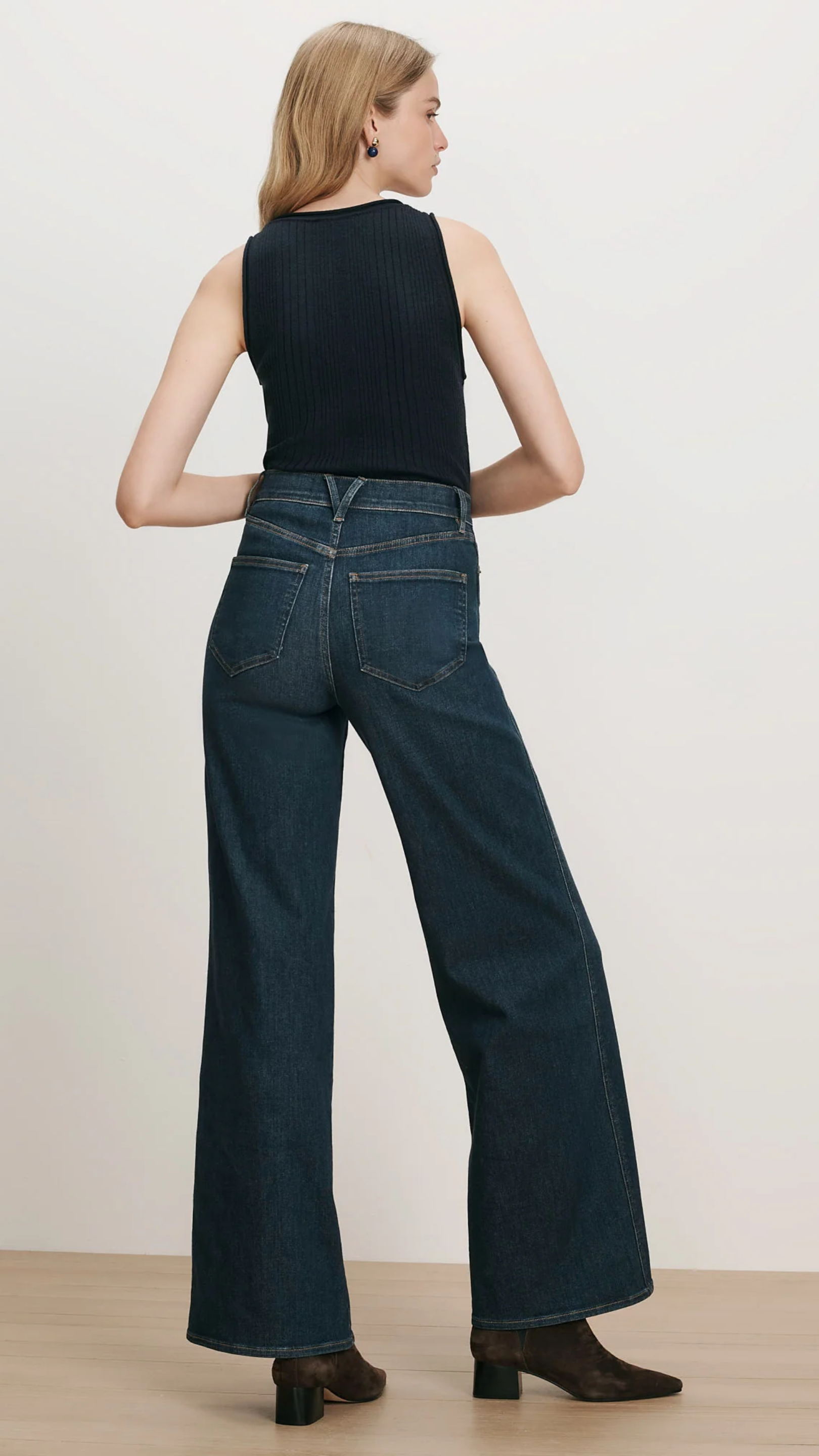 Veronica Beard Taylor High Rise Wide Leg Jean in Sweet Dream