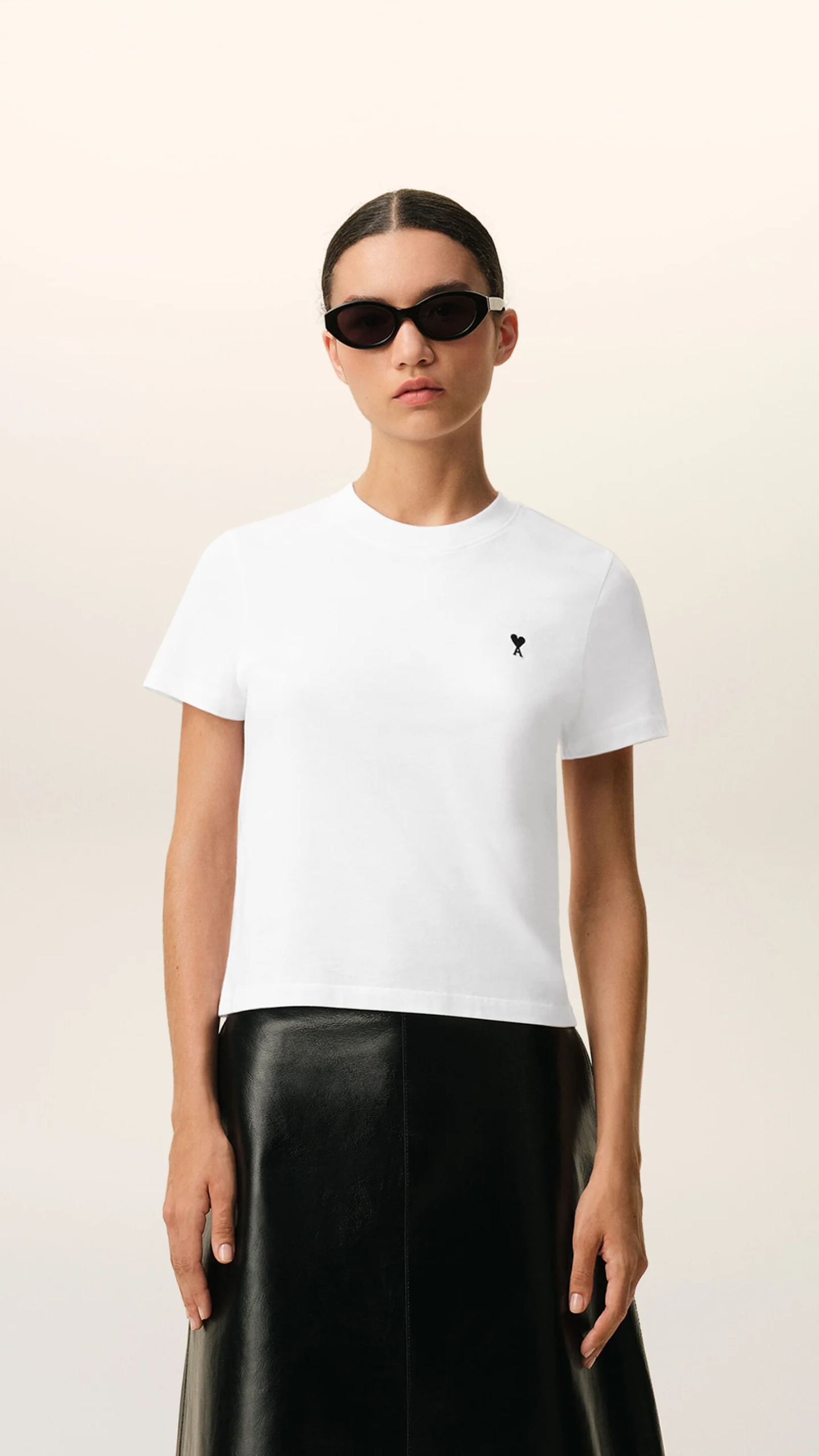 Ami Cotton Cropped Ami De Coeur T-Shirt