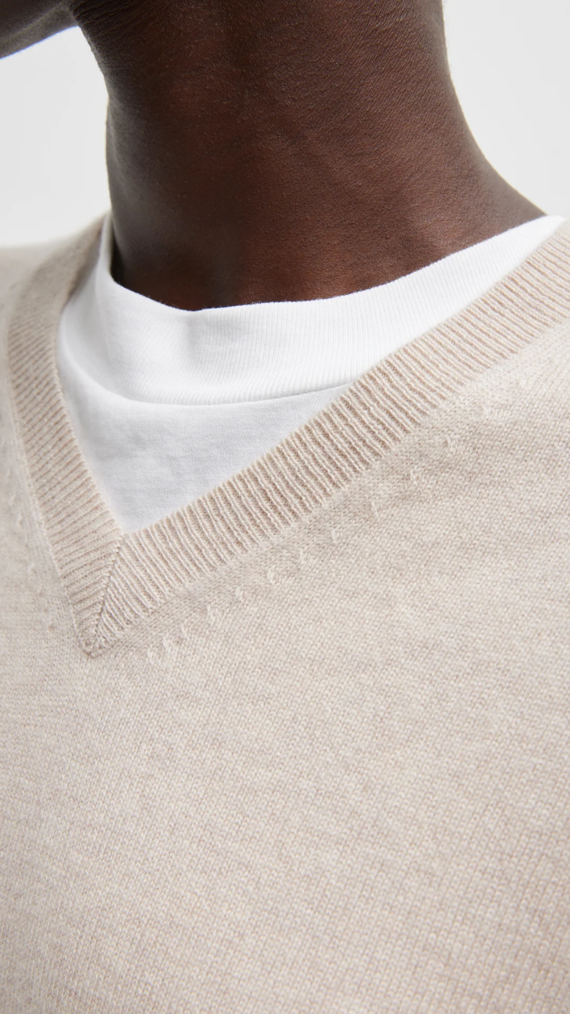 Tibi Washable Cashmere Easy V-neck Sweater