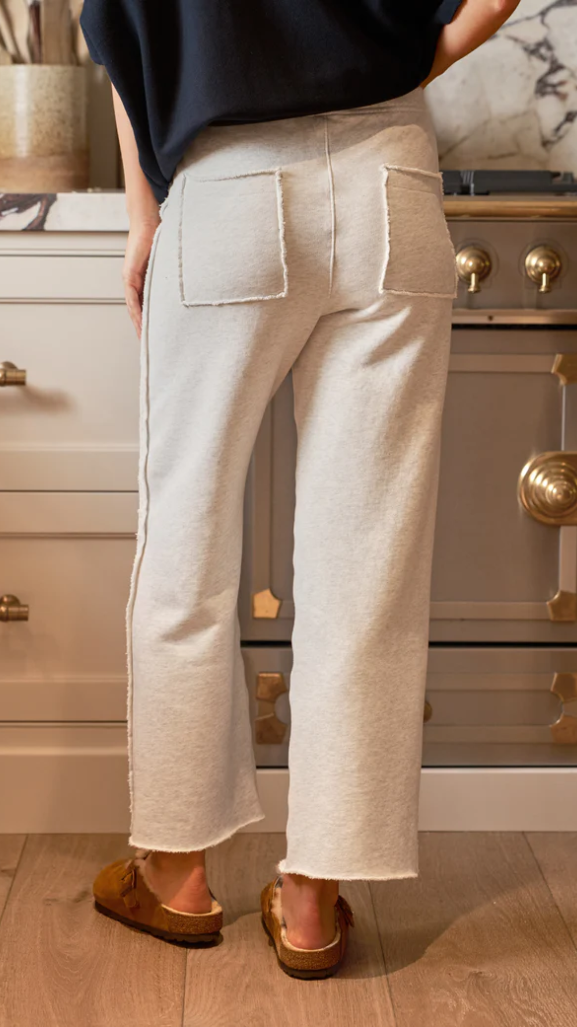 Frank & Eileen Bella Full Sweatpant in Heather White Melange