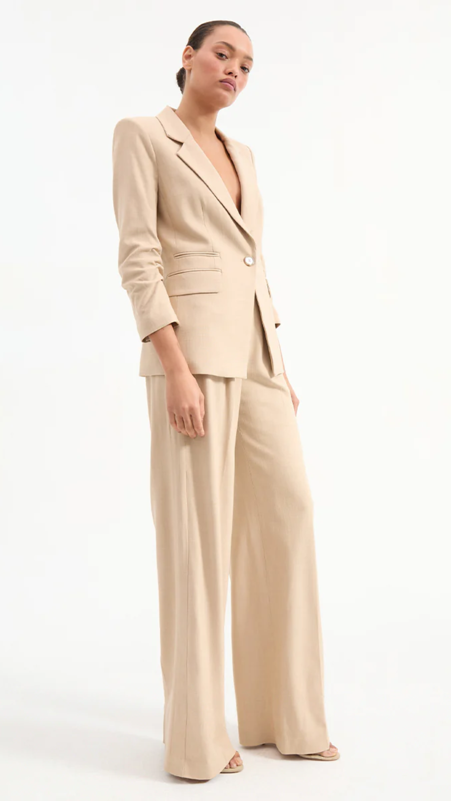 Veronica Beard Battista Dickey Jacket in Stone Khaki