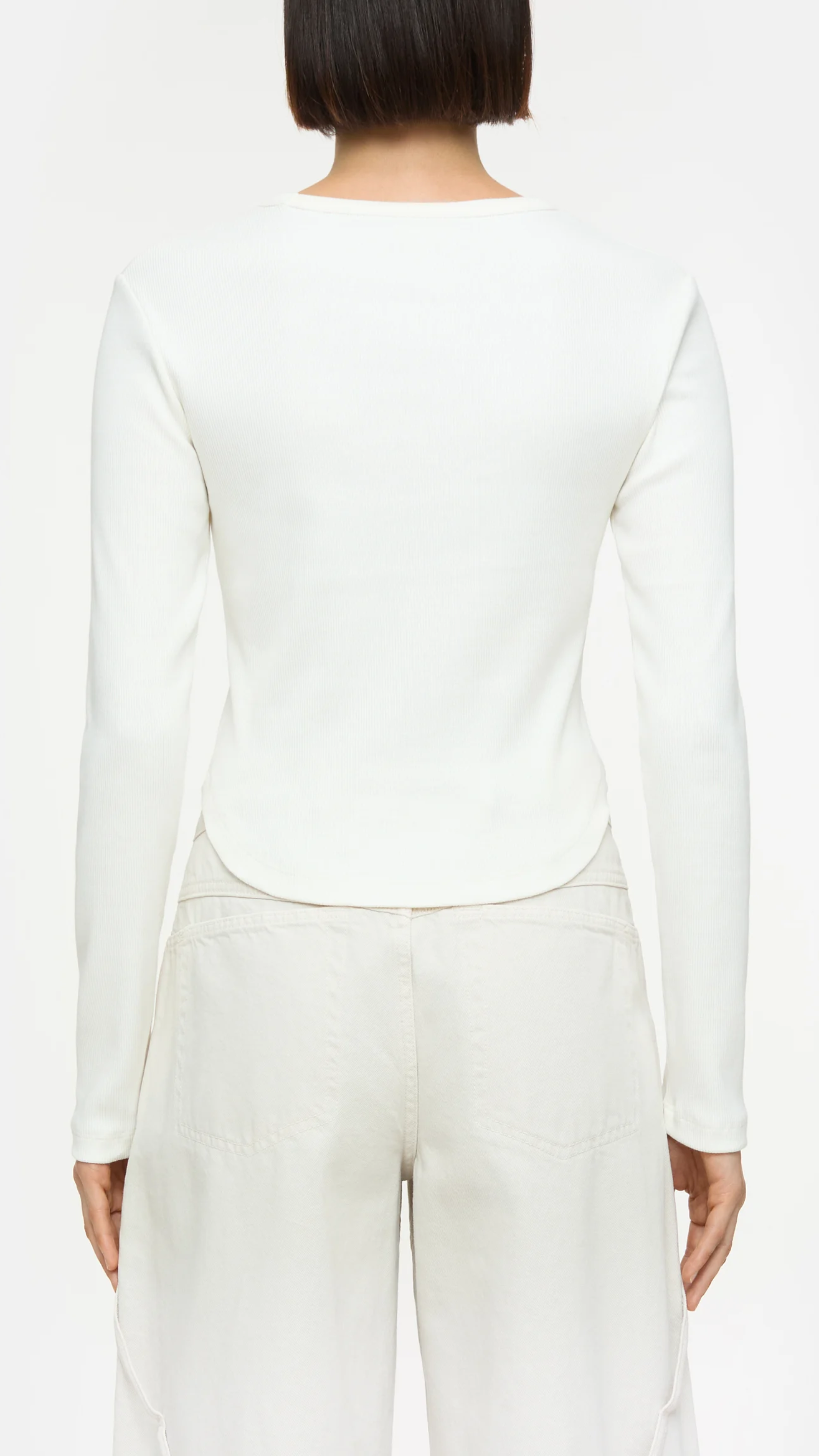 Closed Crewneck Long Sleeve Top in Ivory