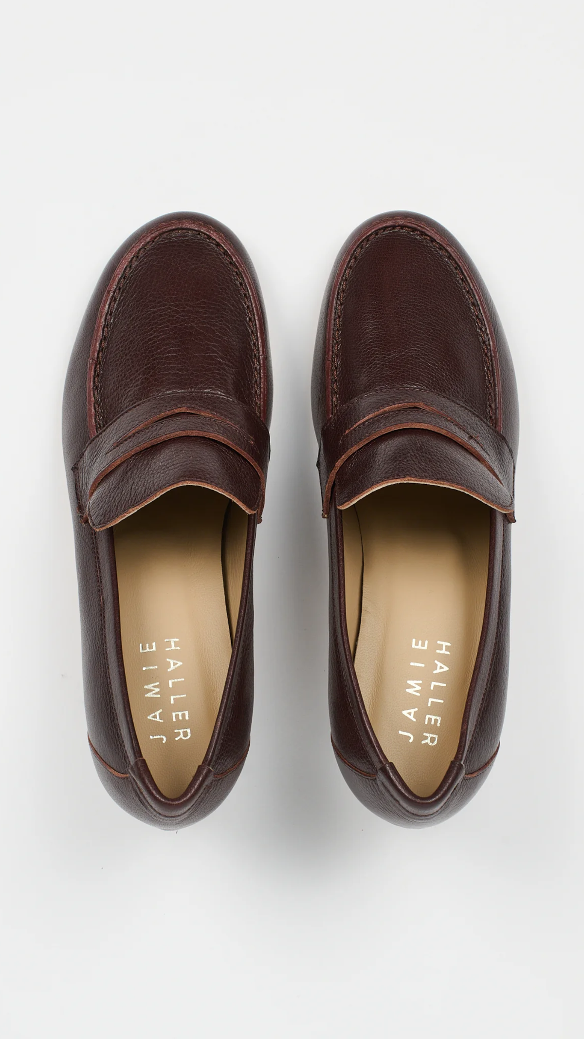 Jamie Haller The Heeled Penny Loafer in Oxblood
