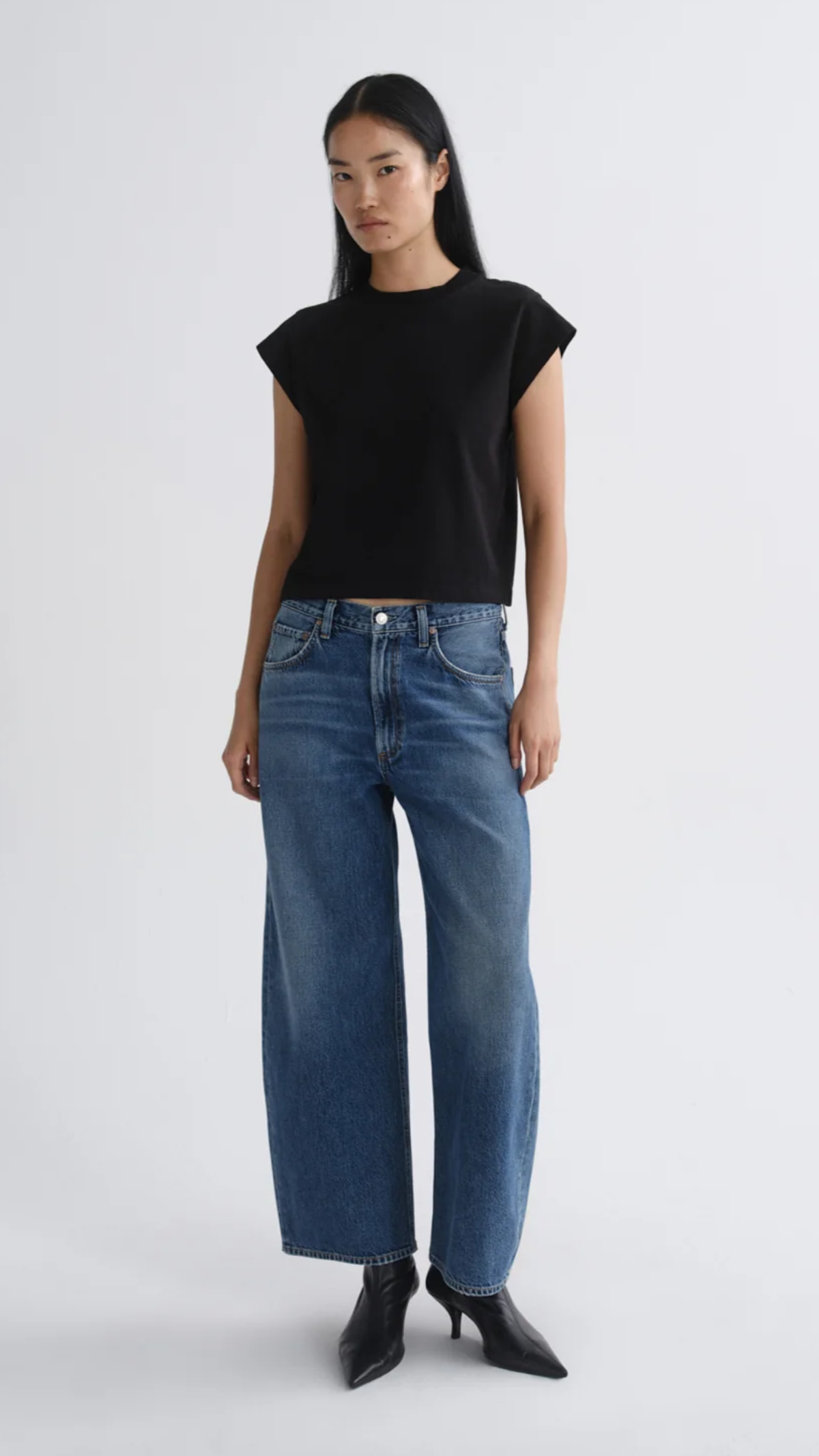 Agolde Low Curve Jean Crop in Curb