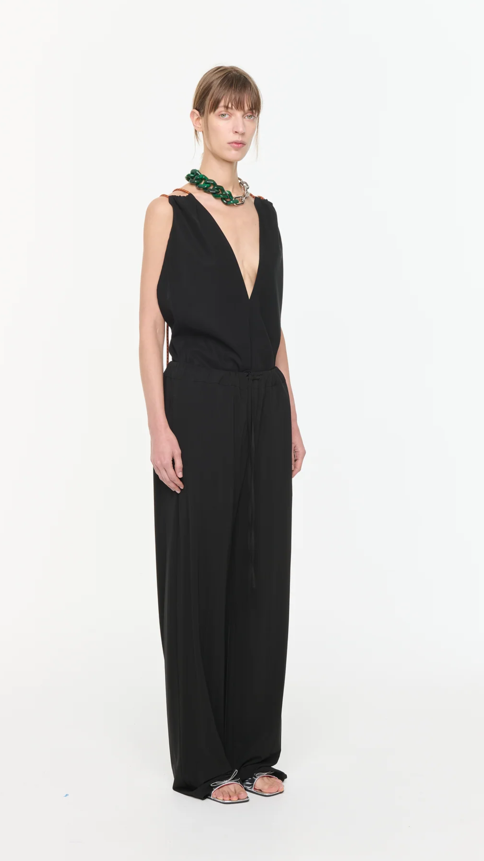 Plan C Viscose Pants in Black