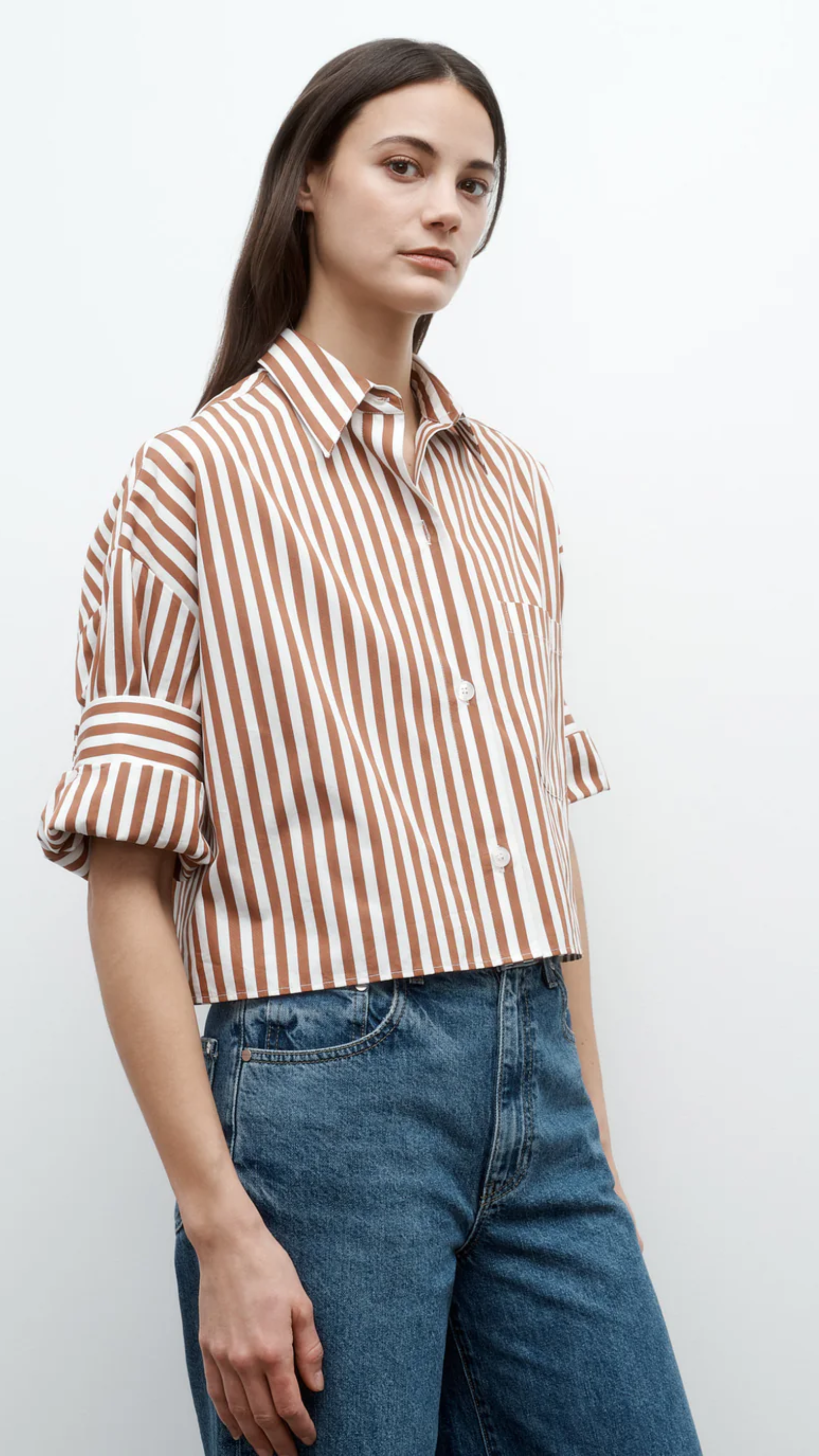 TWP Next Ex Top in Ivory Cognac