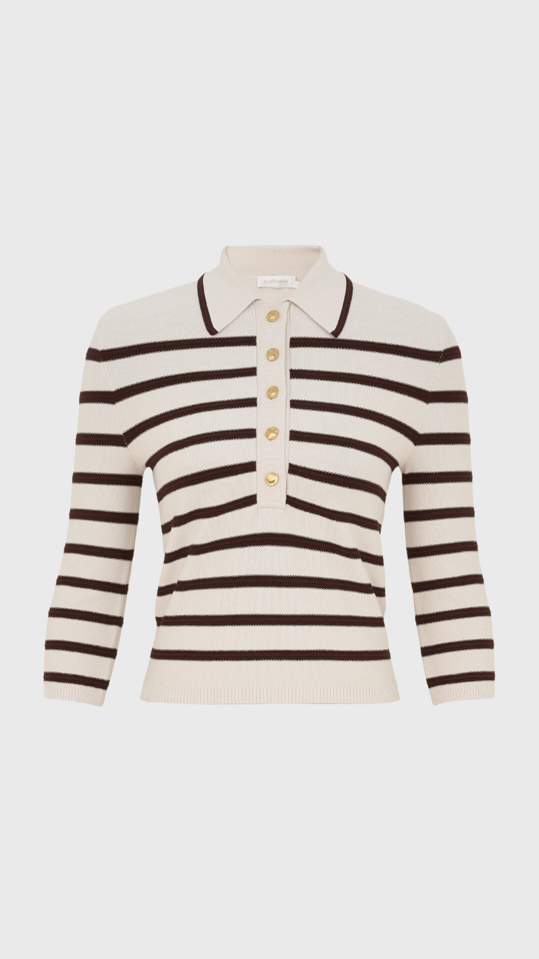 Zimmermann Illuminate Stripe Polo in Cream