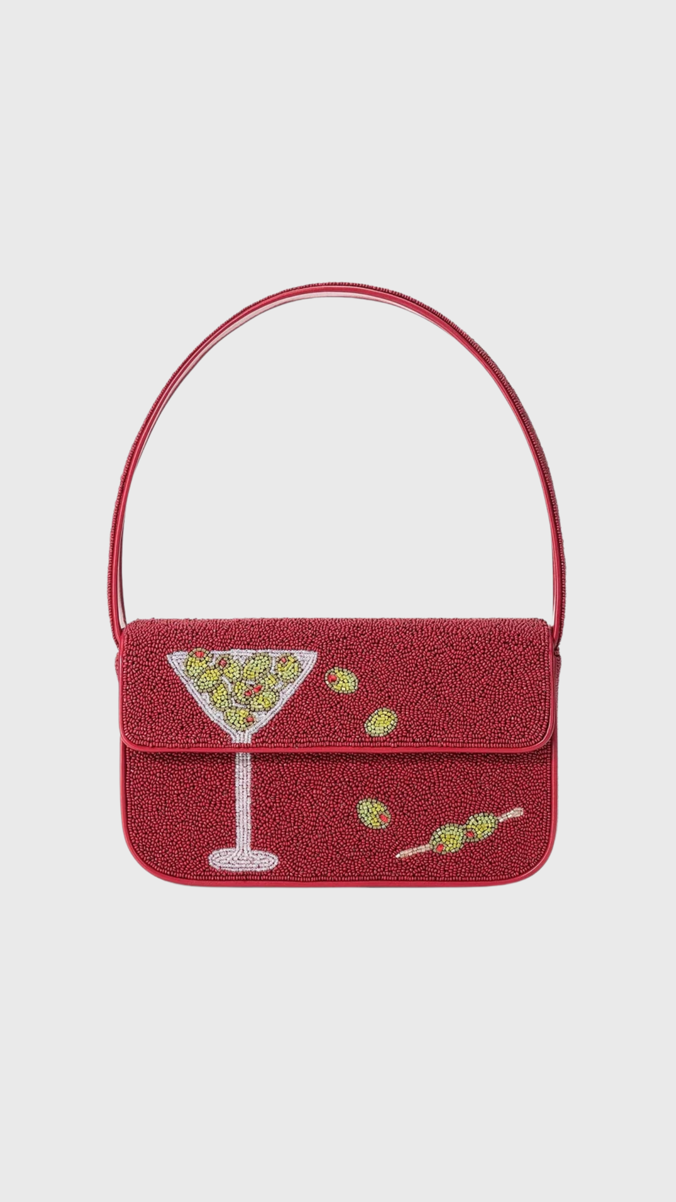 Staud Tommy Beaded Martini Bag in Extra Dirty