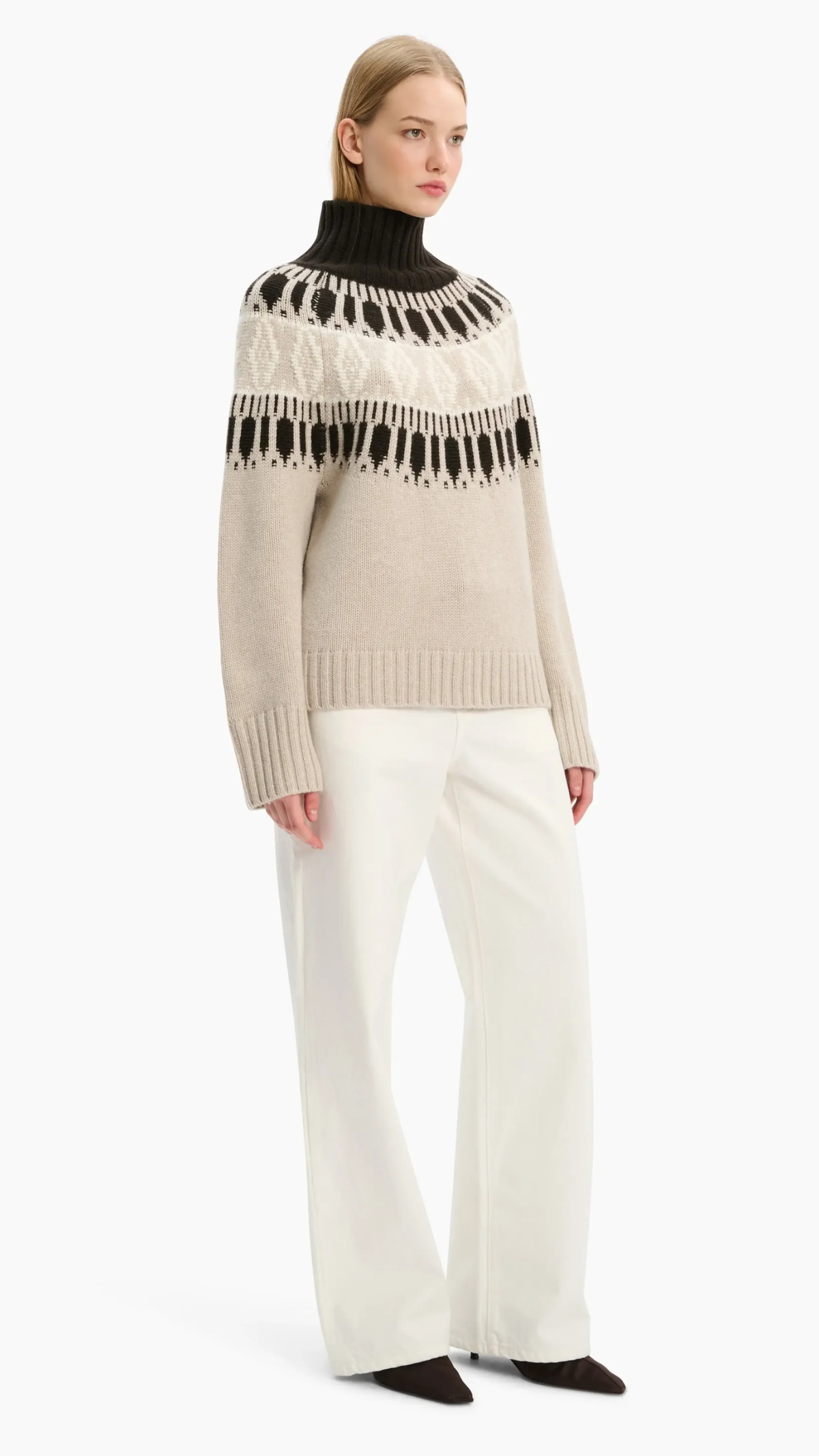 Arch 4 Whistler Sweater in Ivory, Chai & Brown Wood