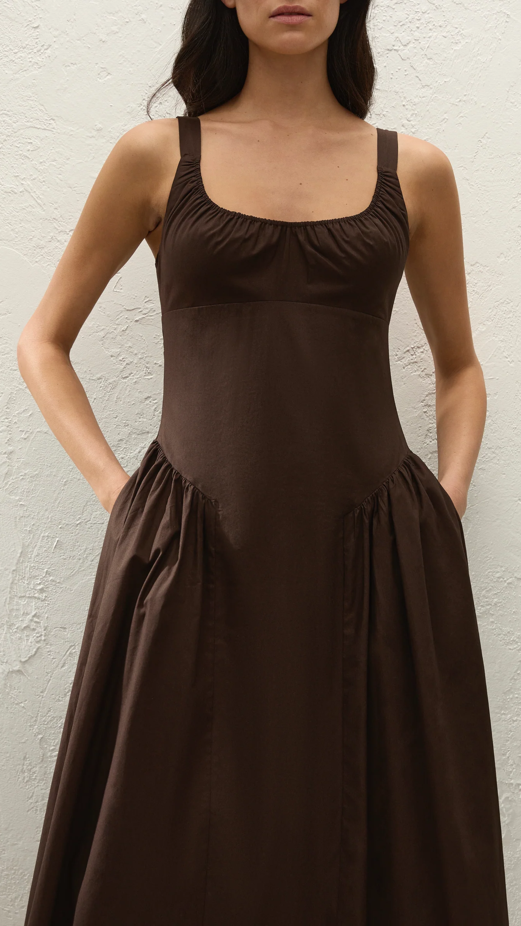 Faithfull Marcella Midi Dress in Espresso