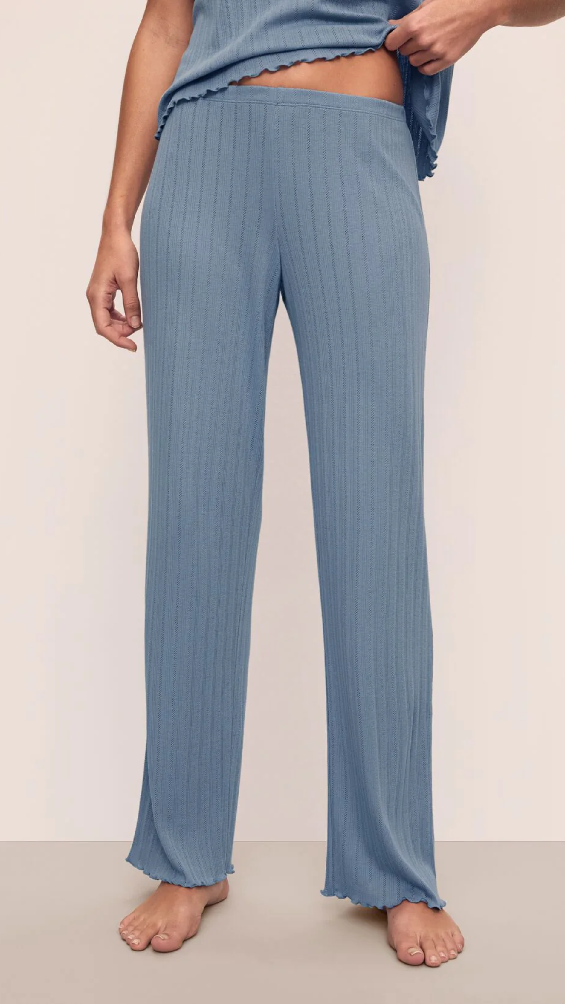 Eberjey Pointelle Pant in Faded Denim