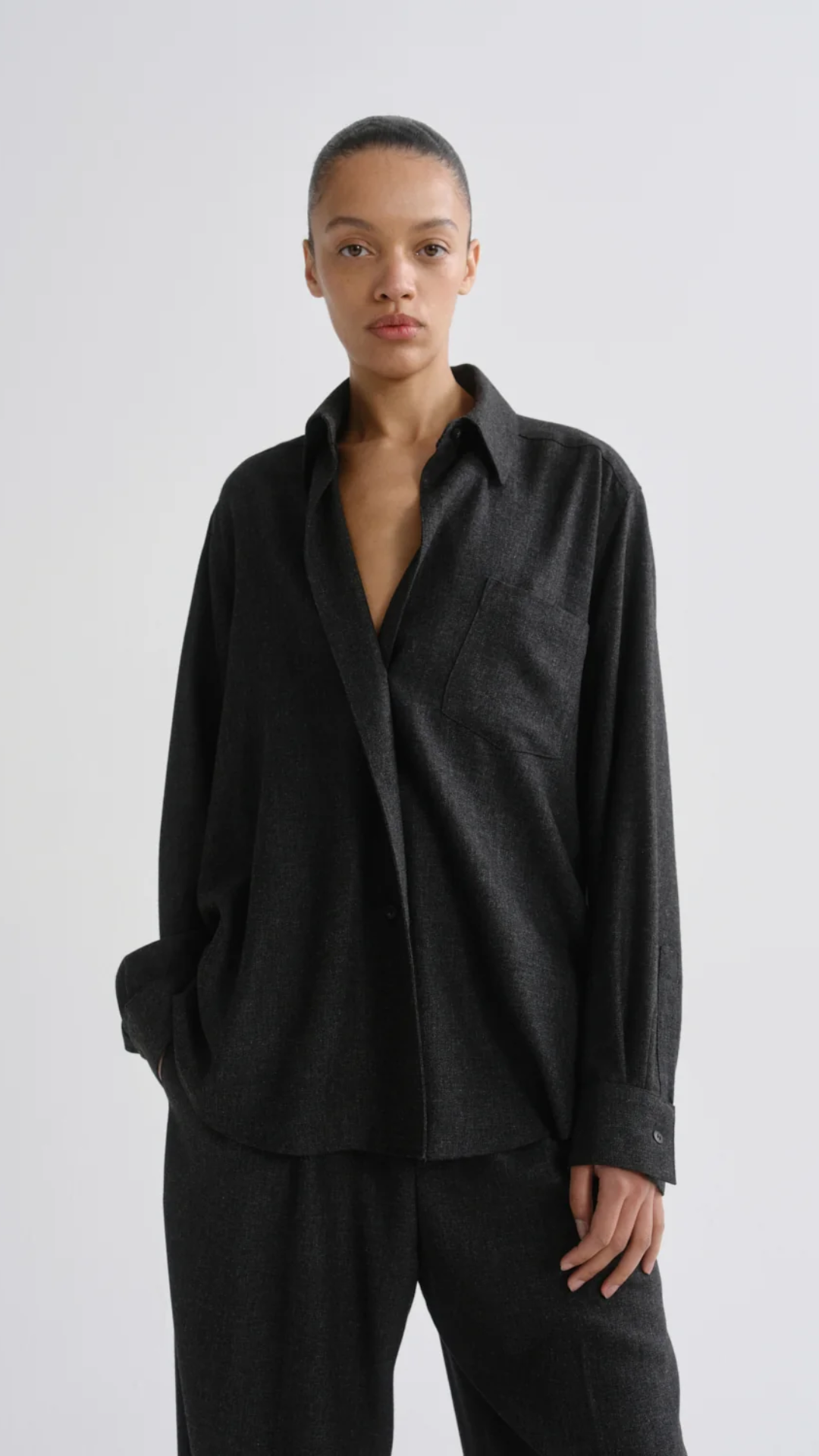 Agolde Aris Shirt in Charcoal Heather