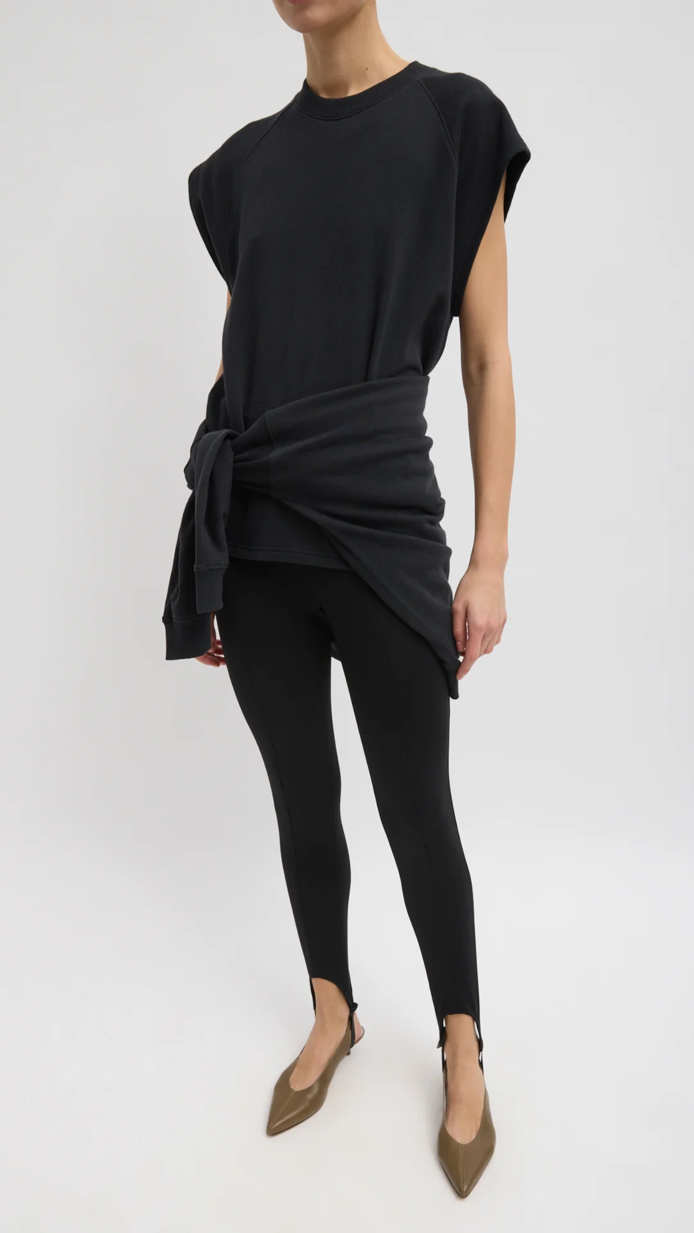 Tibi Light Weight Sweatshirting Sleeveless Easy Top