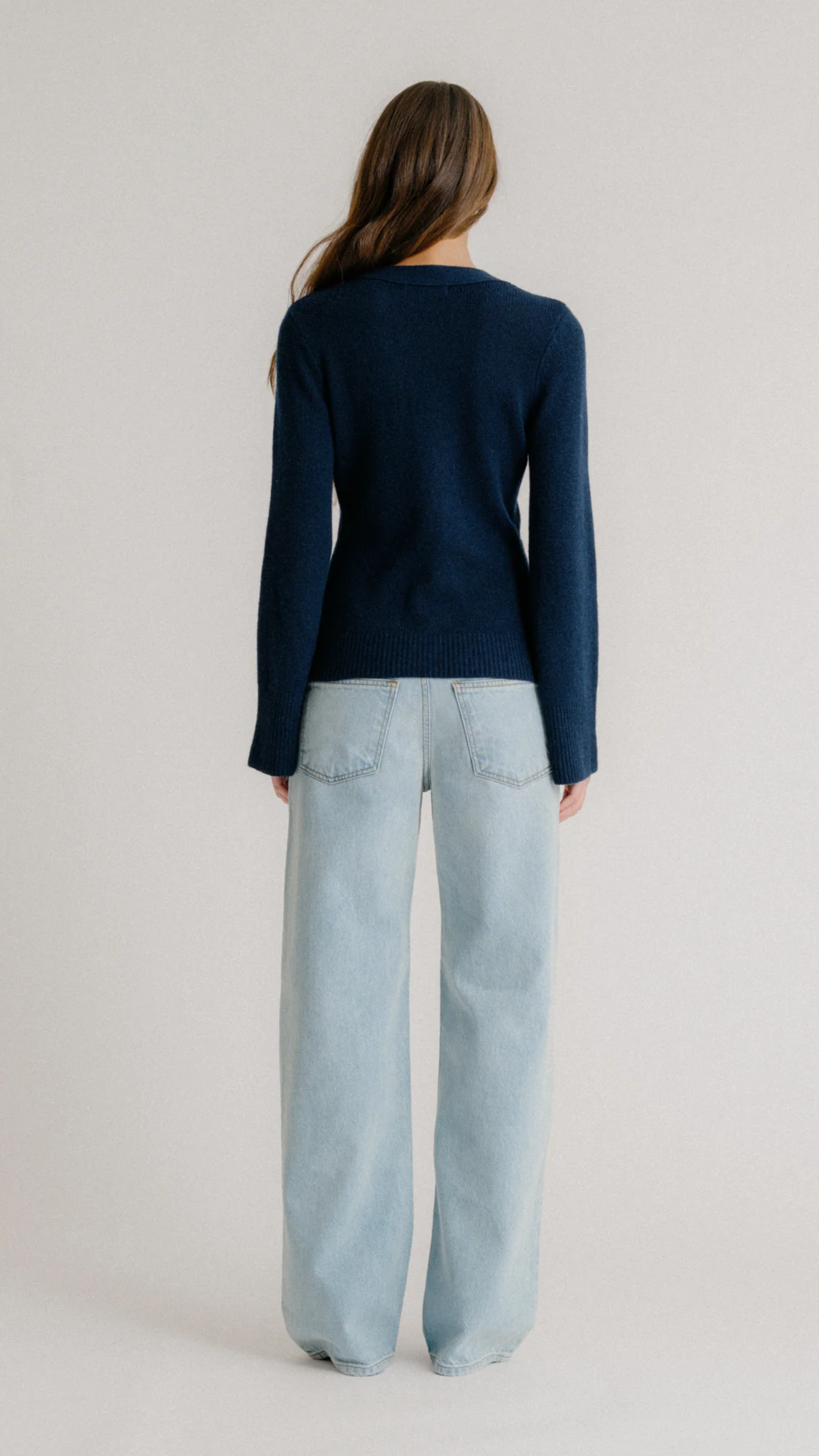 Sablyn Camilla V Neck Cardigan in Midnight Navy