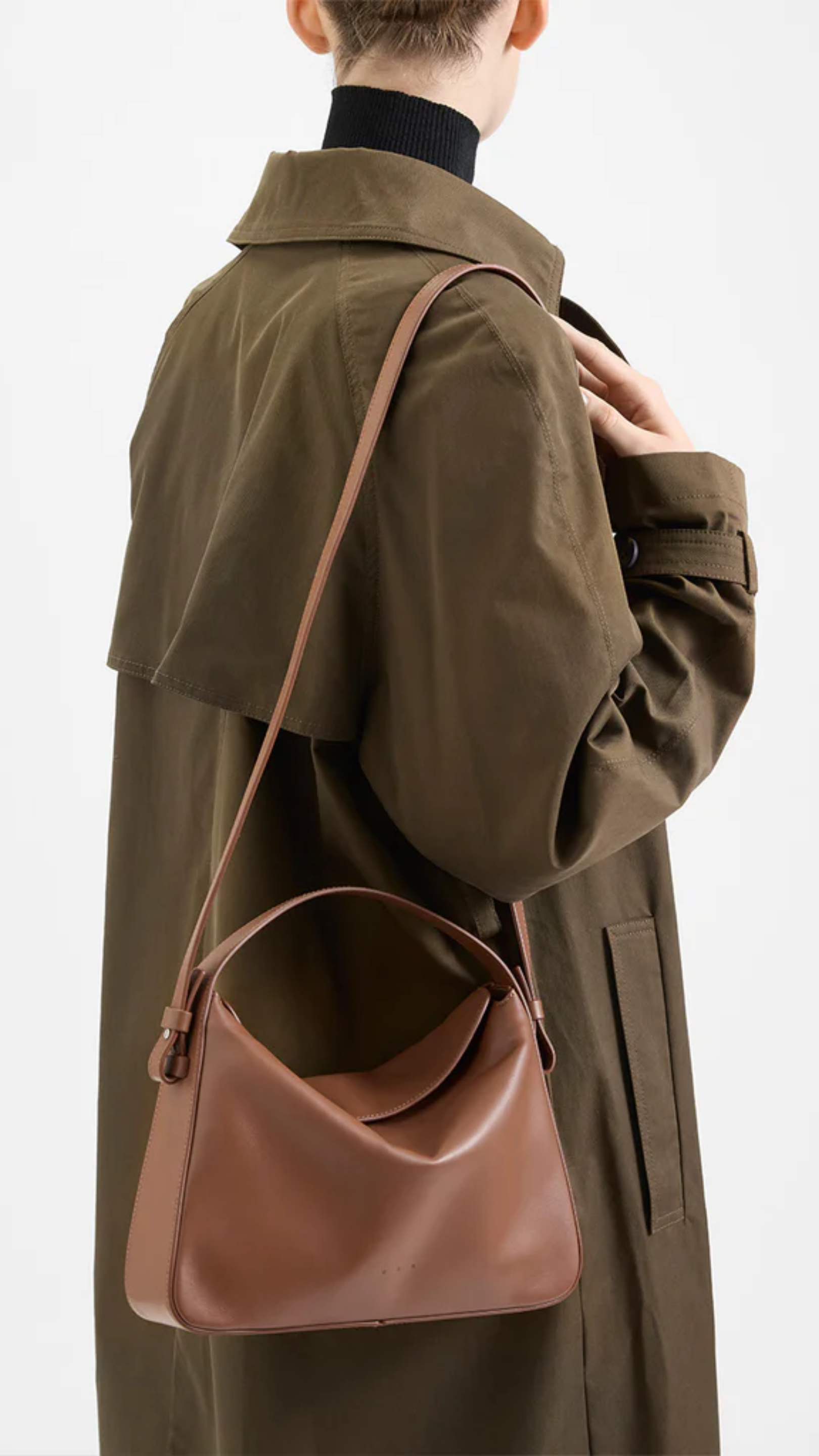 Aesther Ekme Soft Baguette Crossbody in Brown Rust