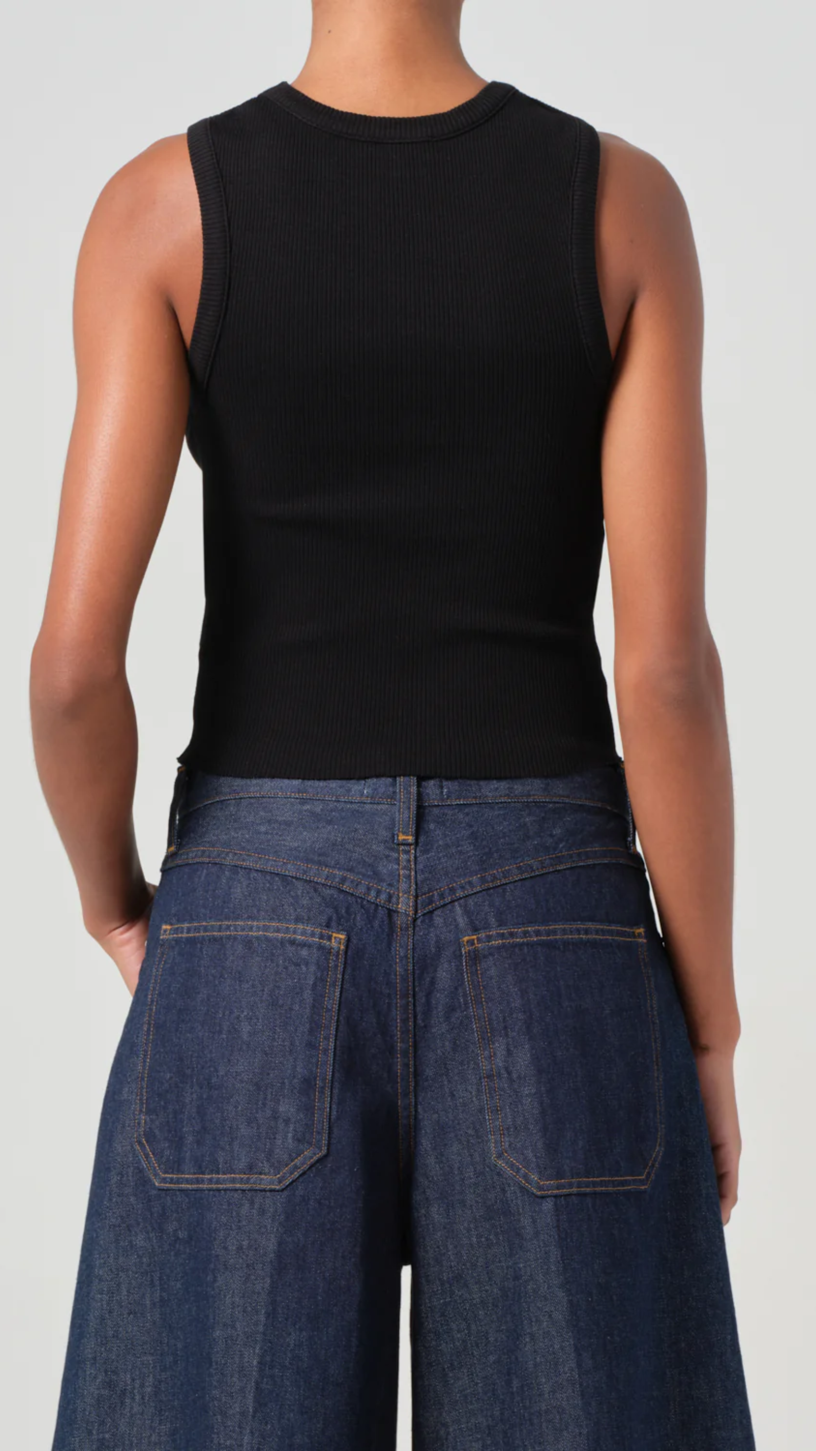 Agolde Shrunken Poppy Tank in Black