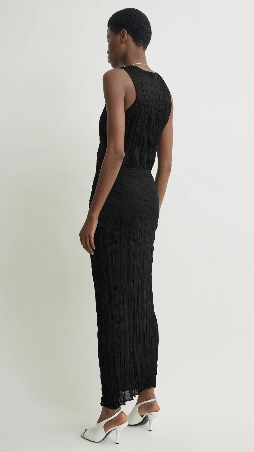 Toteme Crinkled Knit Skirt in Black