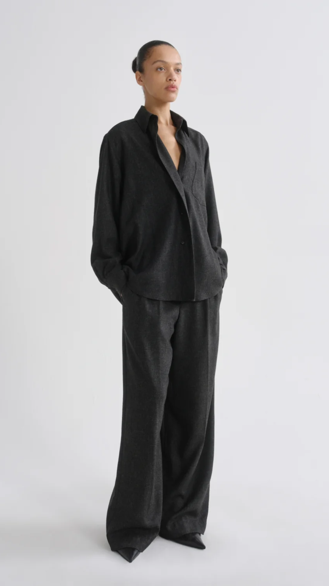 Agolde Aris Shirt in Charcoal Heather