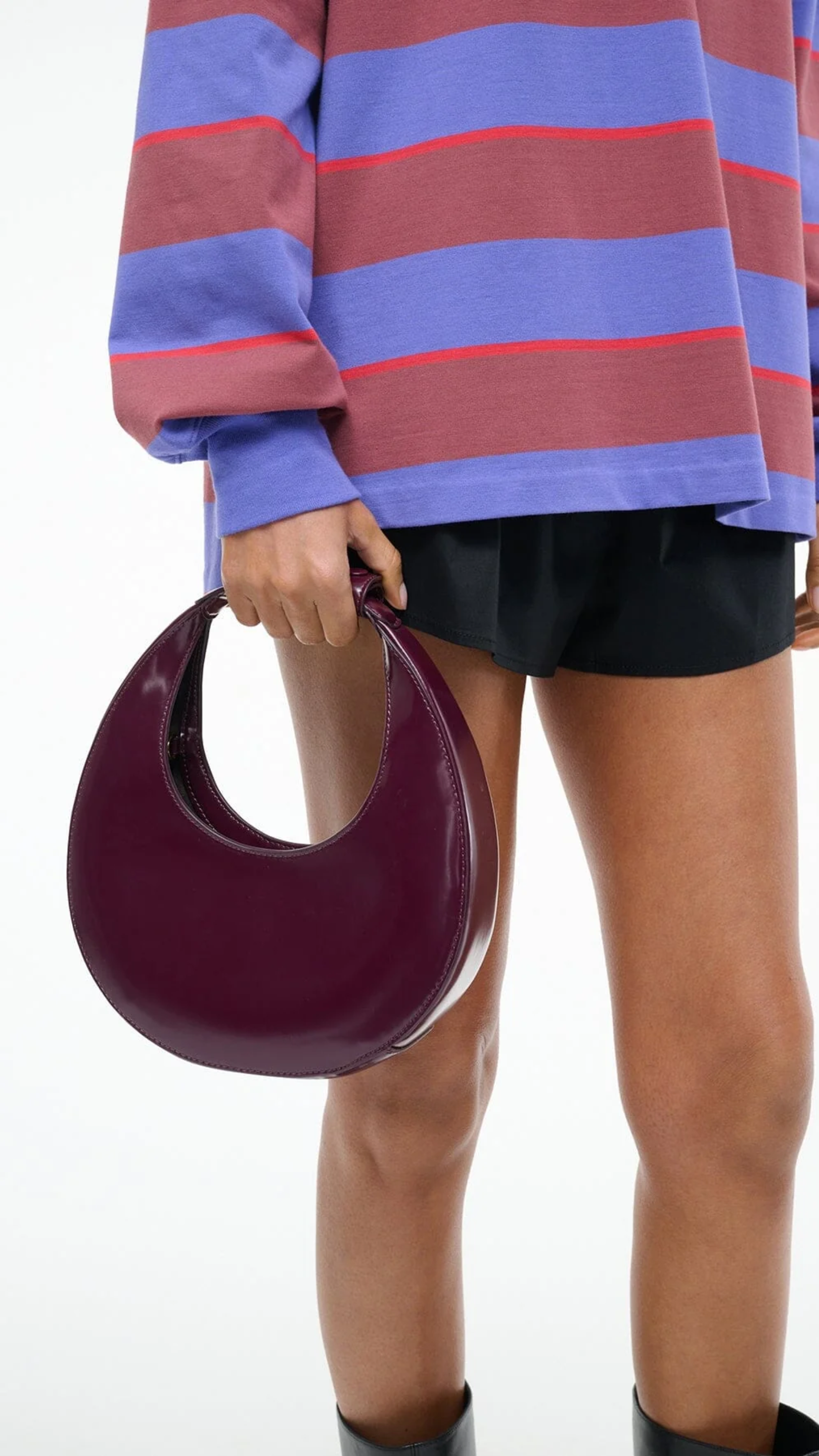 Staud Mini Moon Bag in Syrah