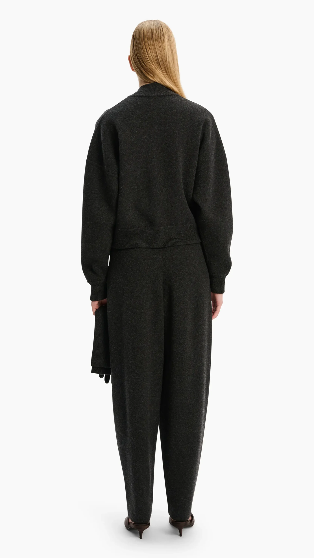 Arch 4 New Jace Cashmere Zip Jacket in Dark Charcoal & Granite Marl
