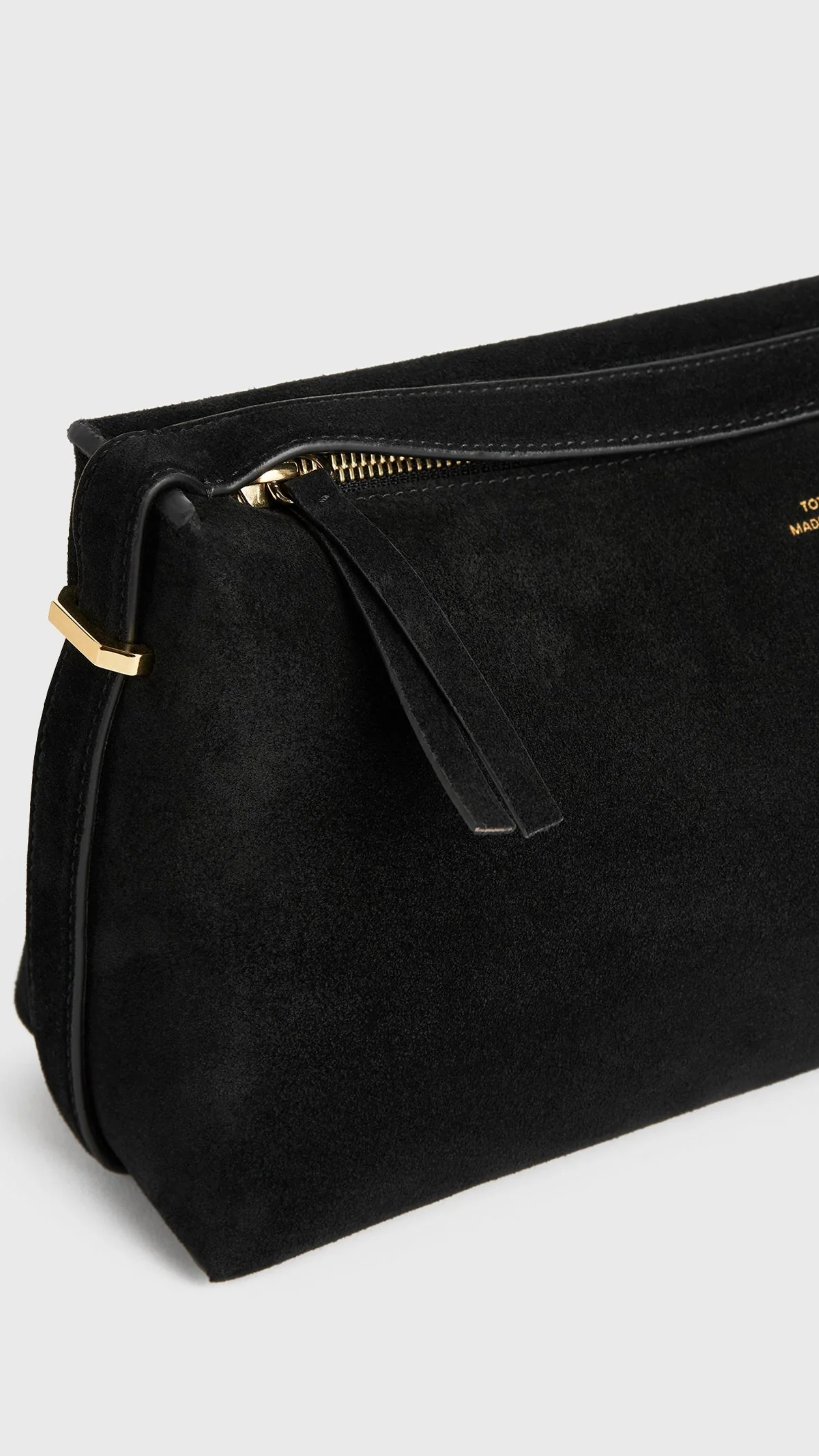 Toteme Suede Scoop Clutch in Black
