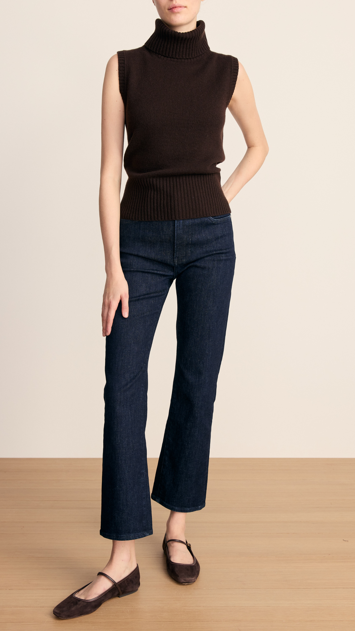 Veronica Beard Mazzy Cashmere Shell in Espresso