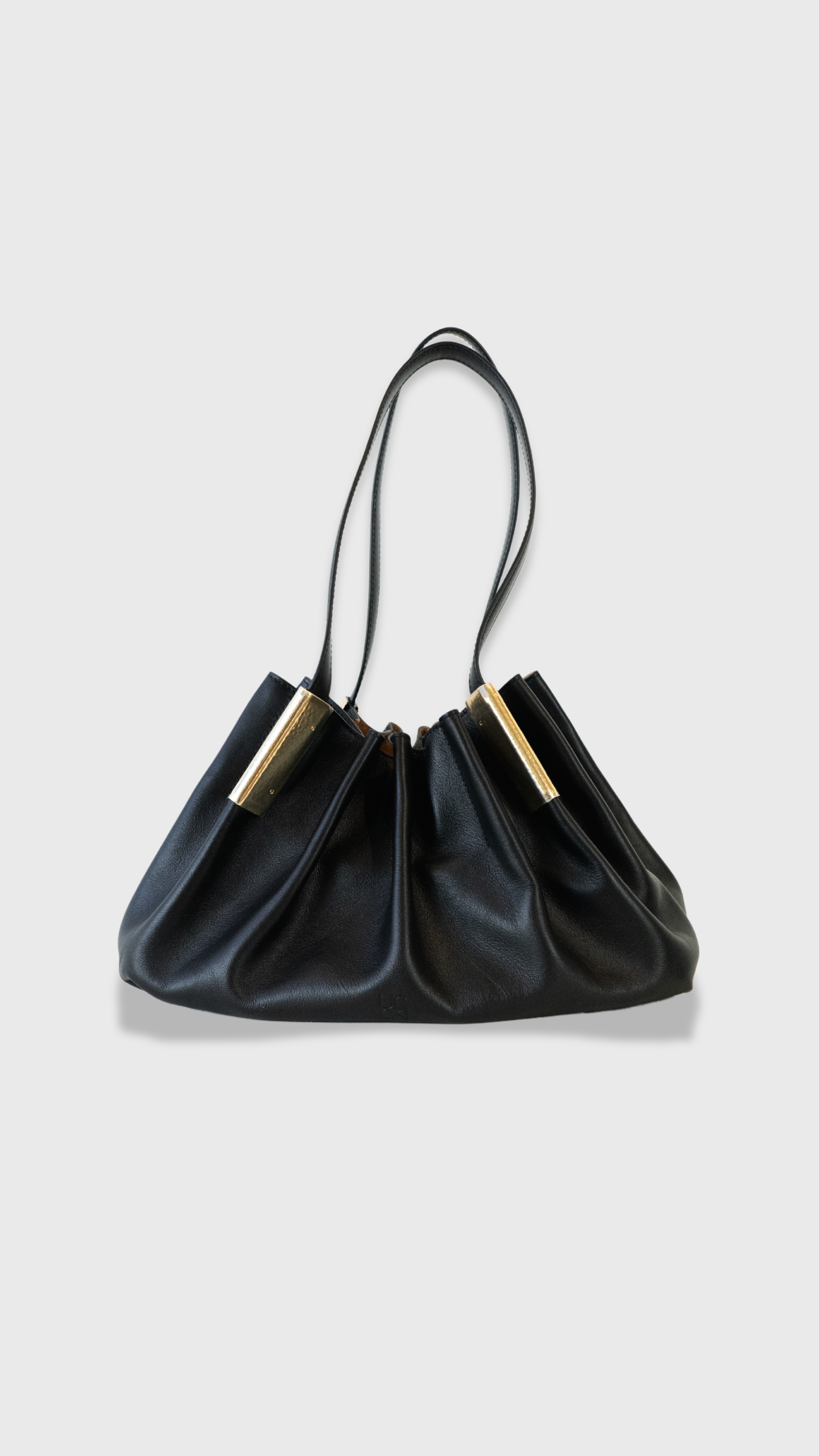 Ulla Johnson Isadora Mini Ruched East-West Bag in Noir