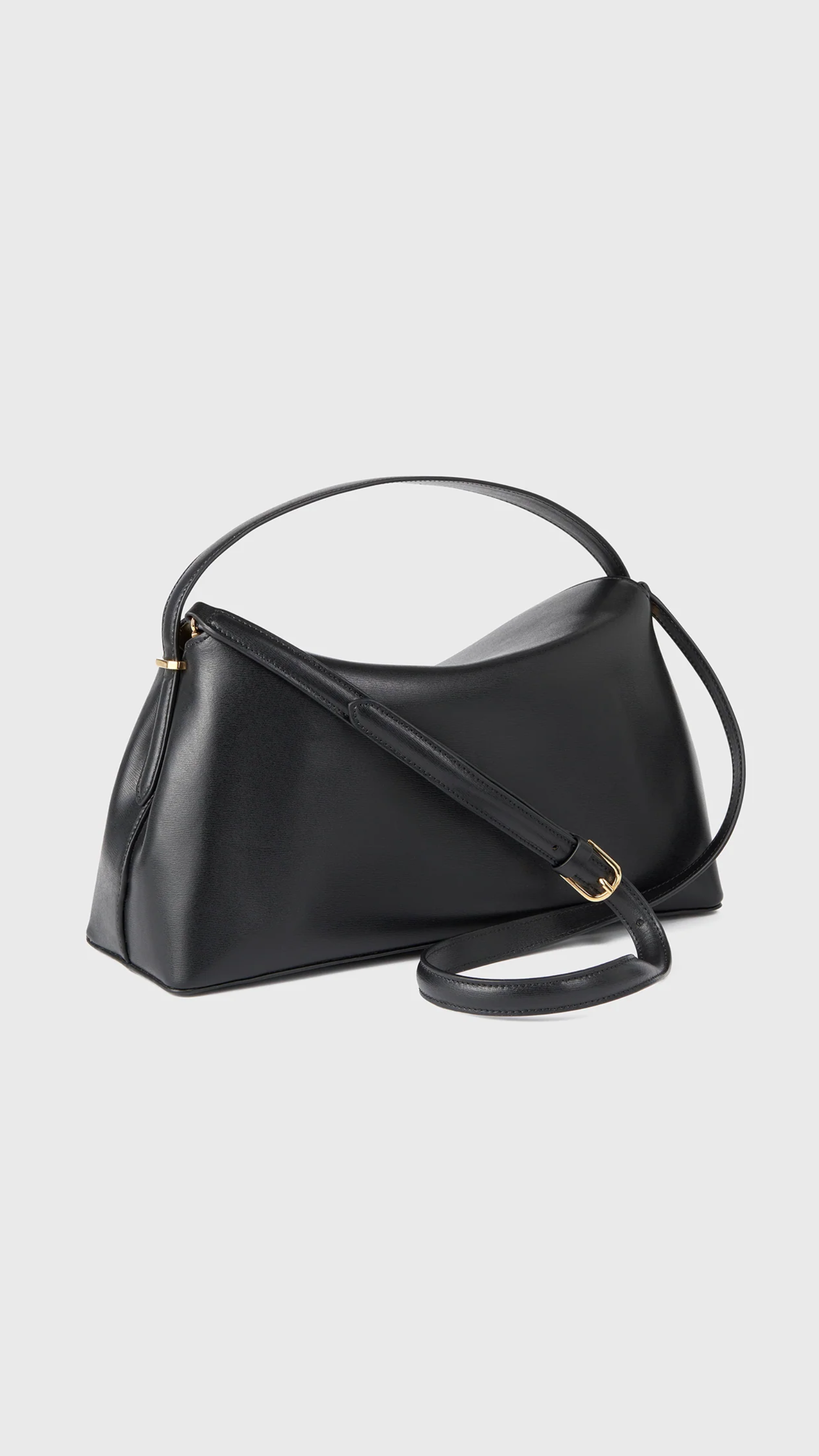 Toteme T-lock Leather Top Handle Bag in Black