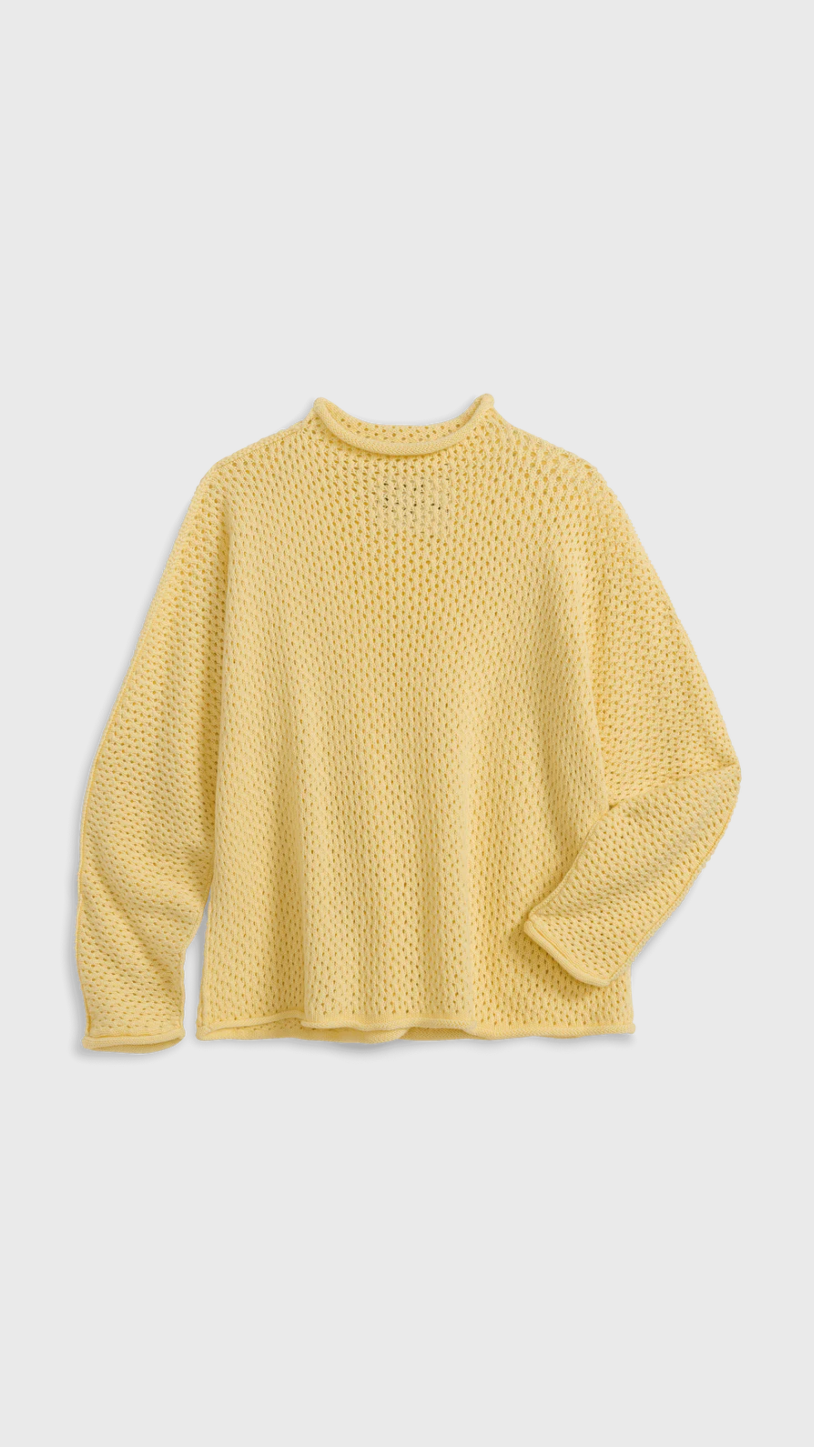 Frank & Eileen Monterey Pointelle Rolled Funnel Neck Sweater