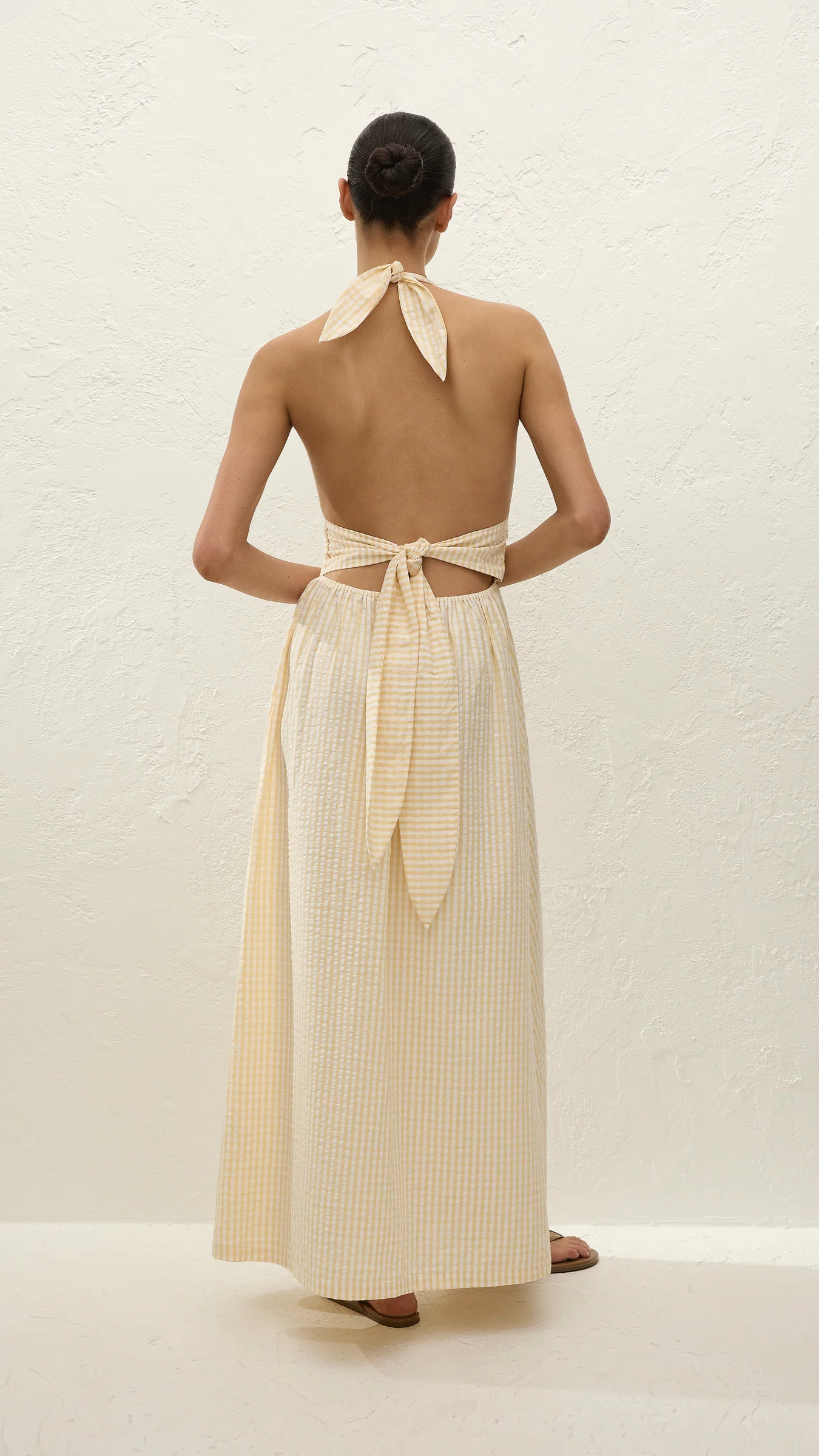 Faithfull Lido Maxi Dress in Butter Textured Gingham