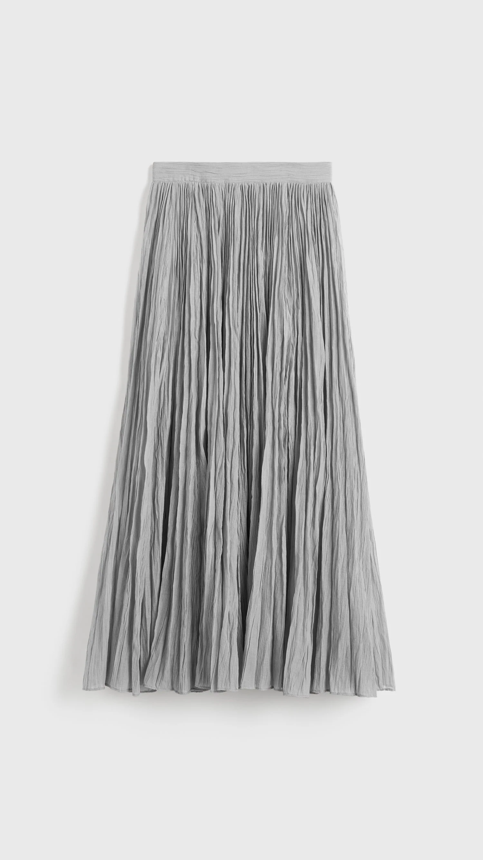 Toteme Crinkled Plisse Skirt in Pale Grey