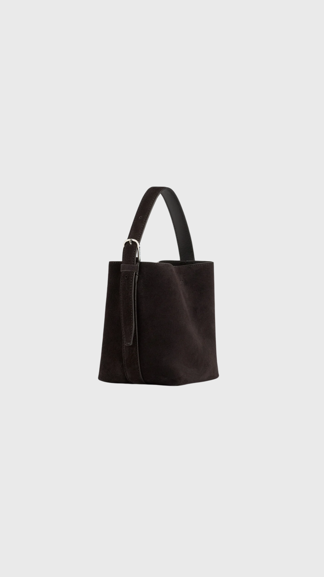 Toteme Petite Belted Suede Tote in Espresso