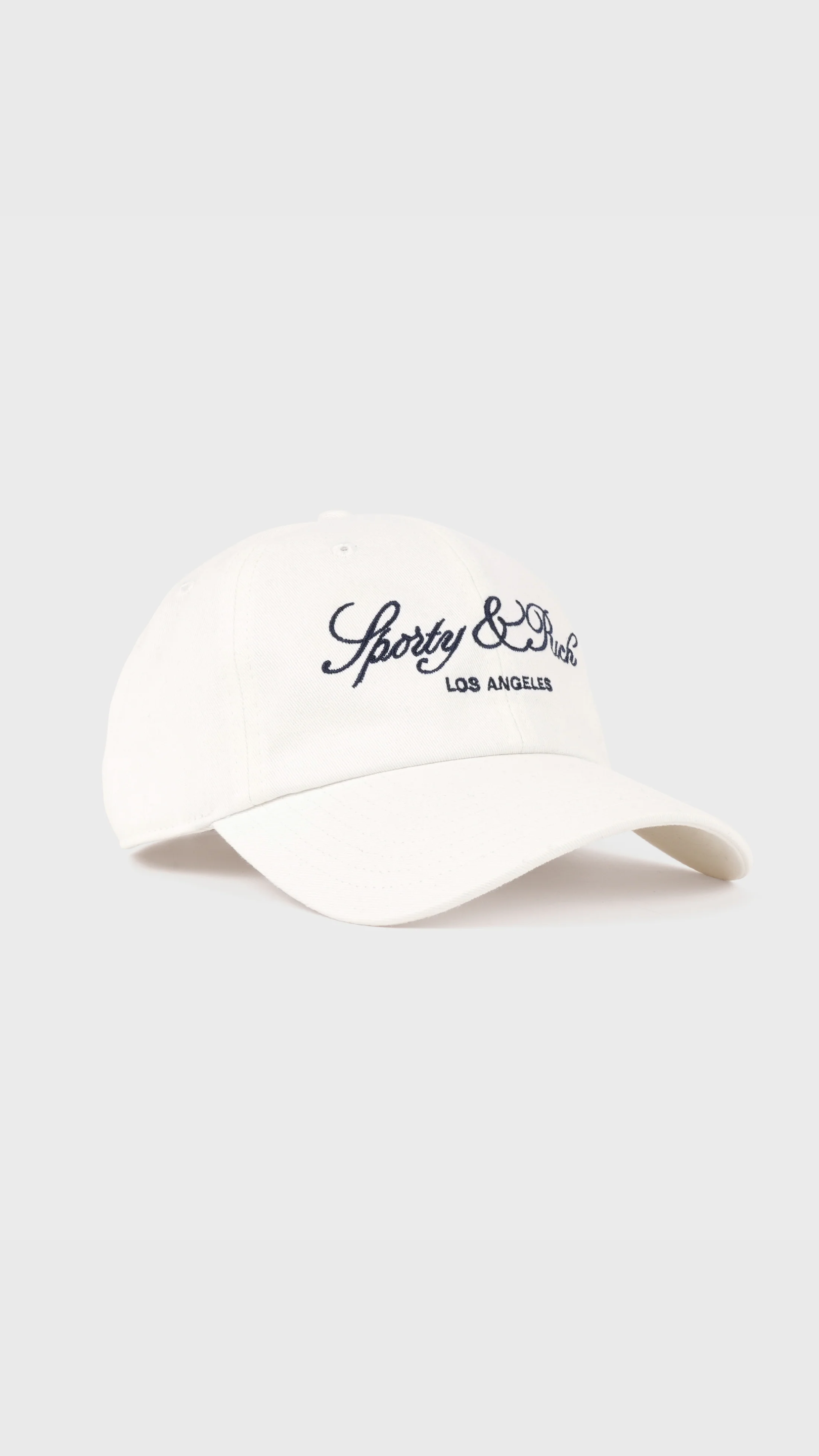 Sporty & Rich Vendome LA Hat in Ecru/Navy