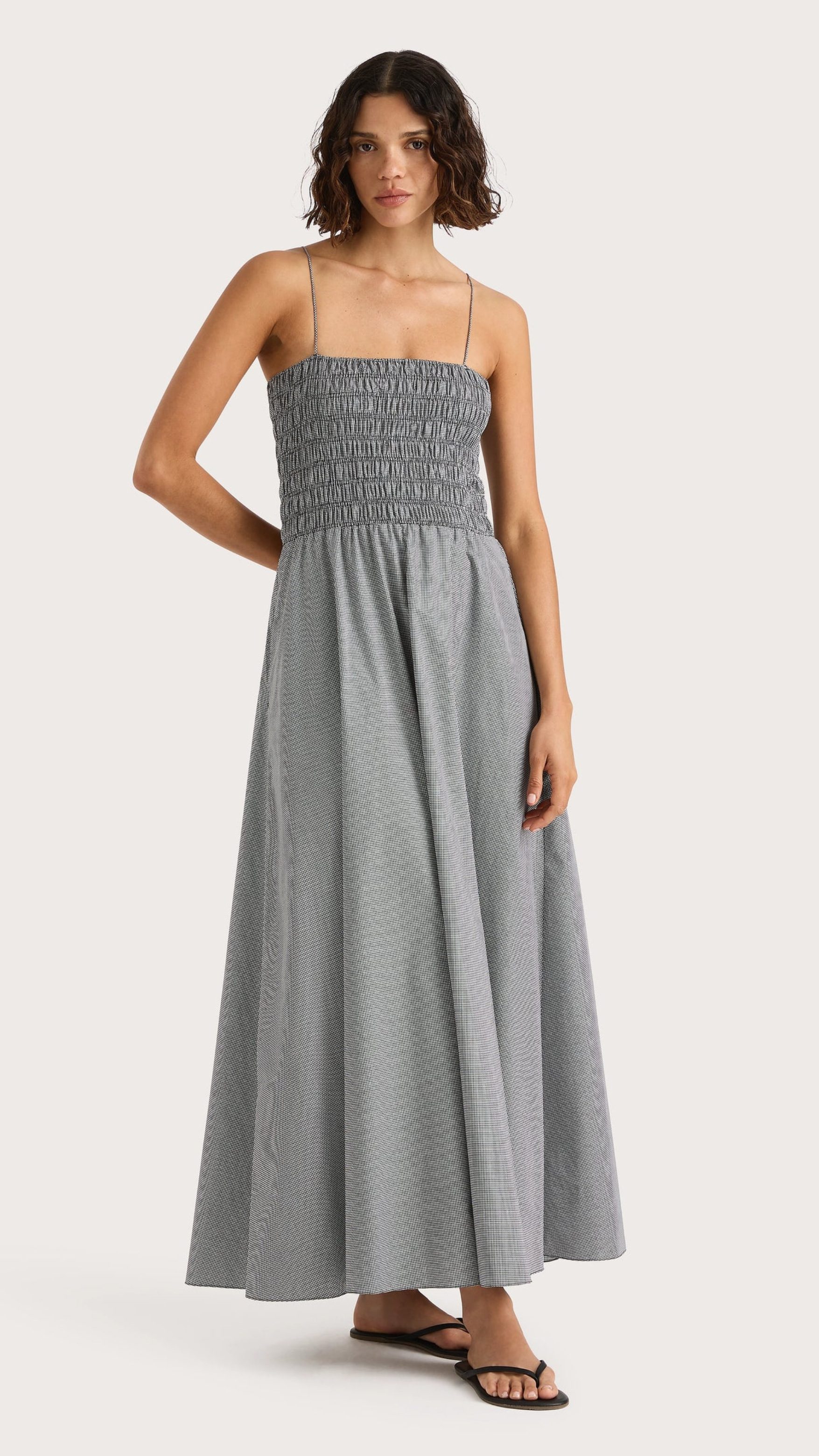 Faithfull Lida Maxi Dress in Gingham Black