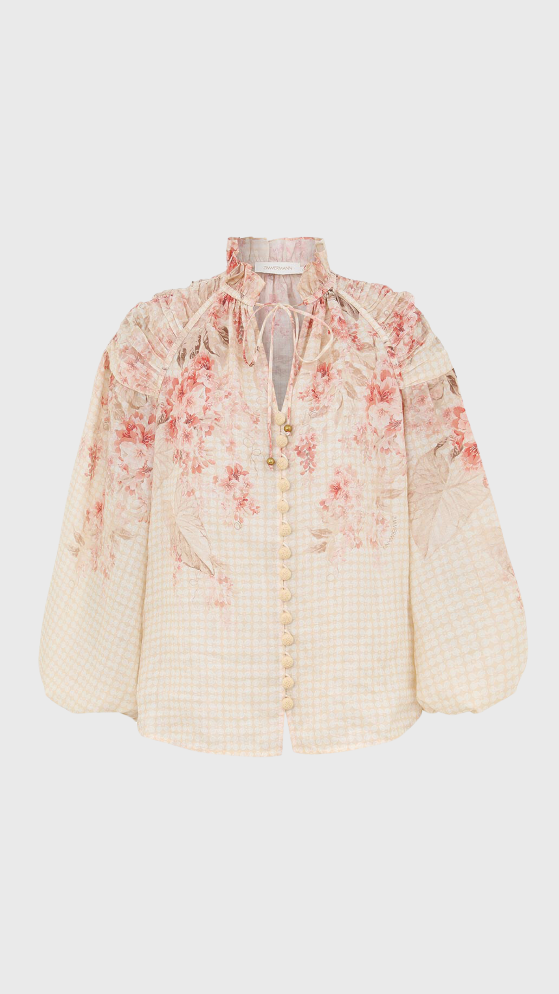 Zimmermann Illuminate Billow Blouse in Coral