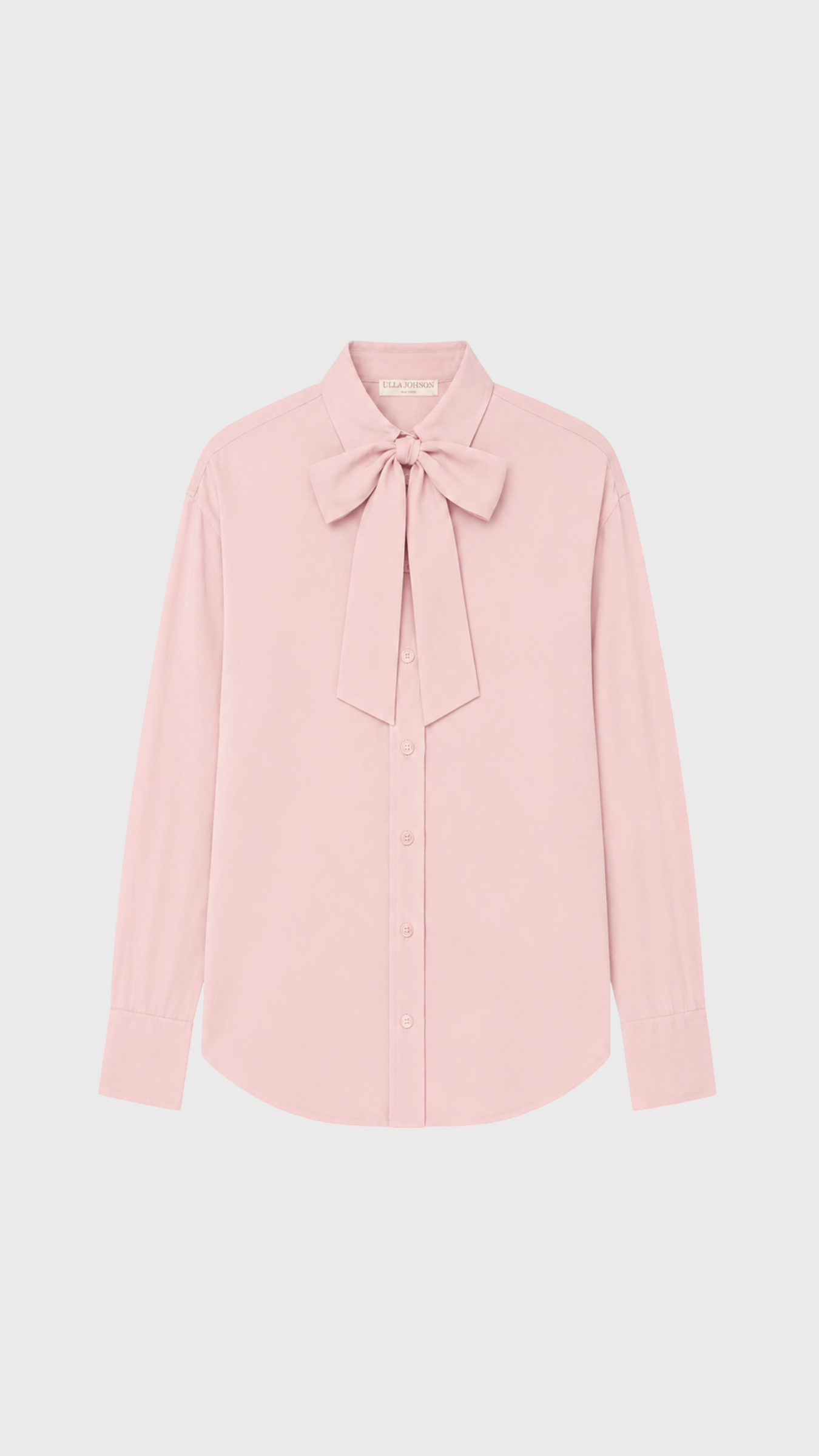 Ulla Johnson Lise Long Sleeve Silk Blouse in Powder
