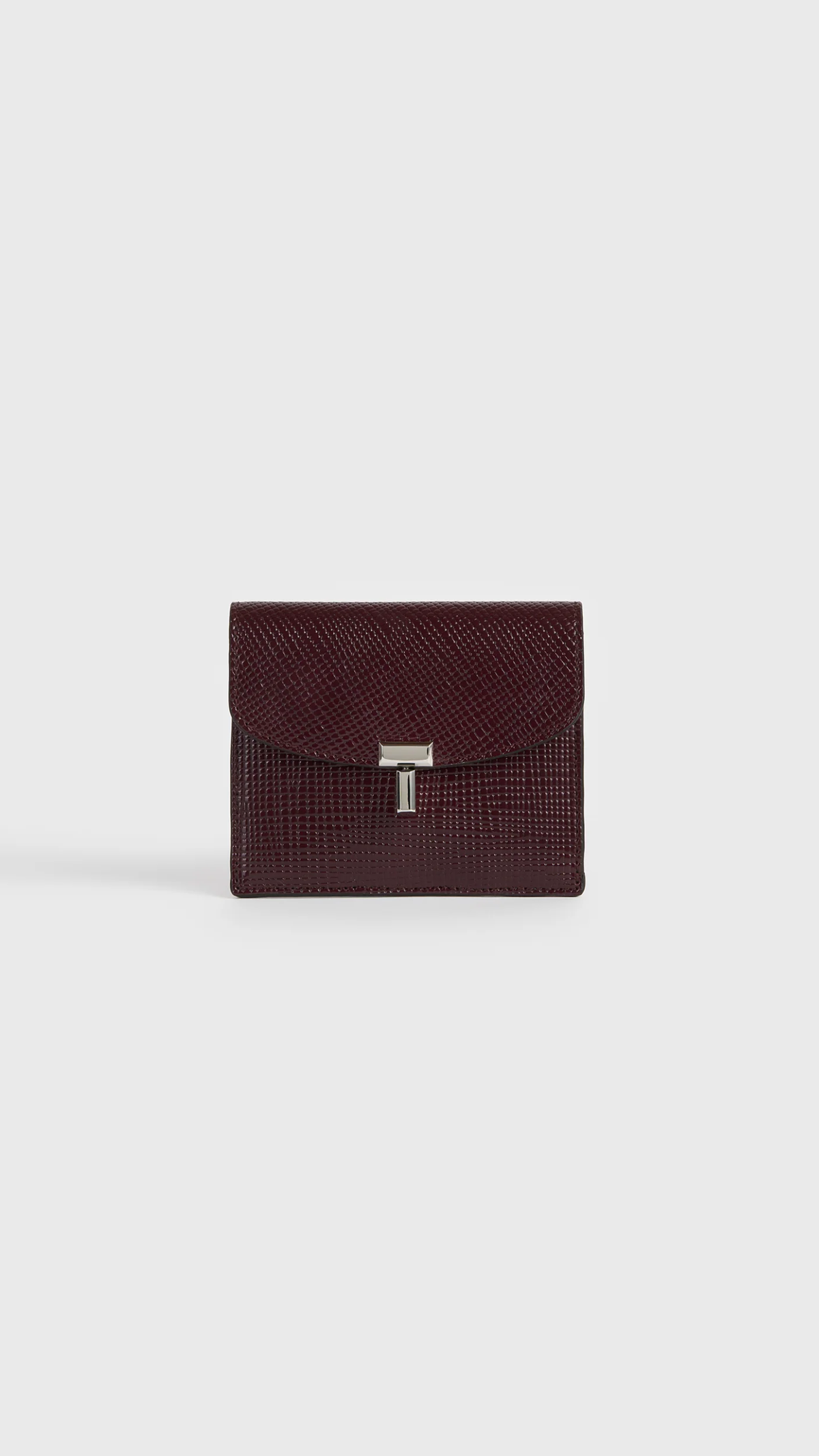 Toteme T-lock Palmellato-Patent Cardholder in Cherry