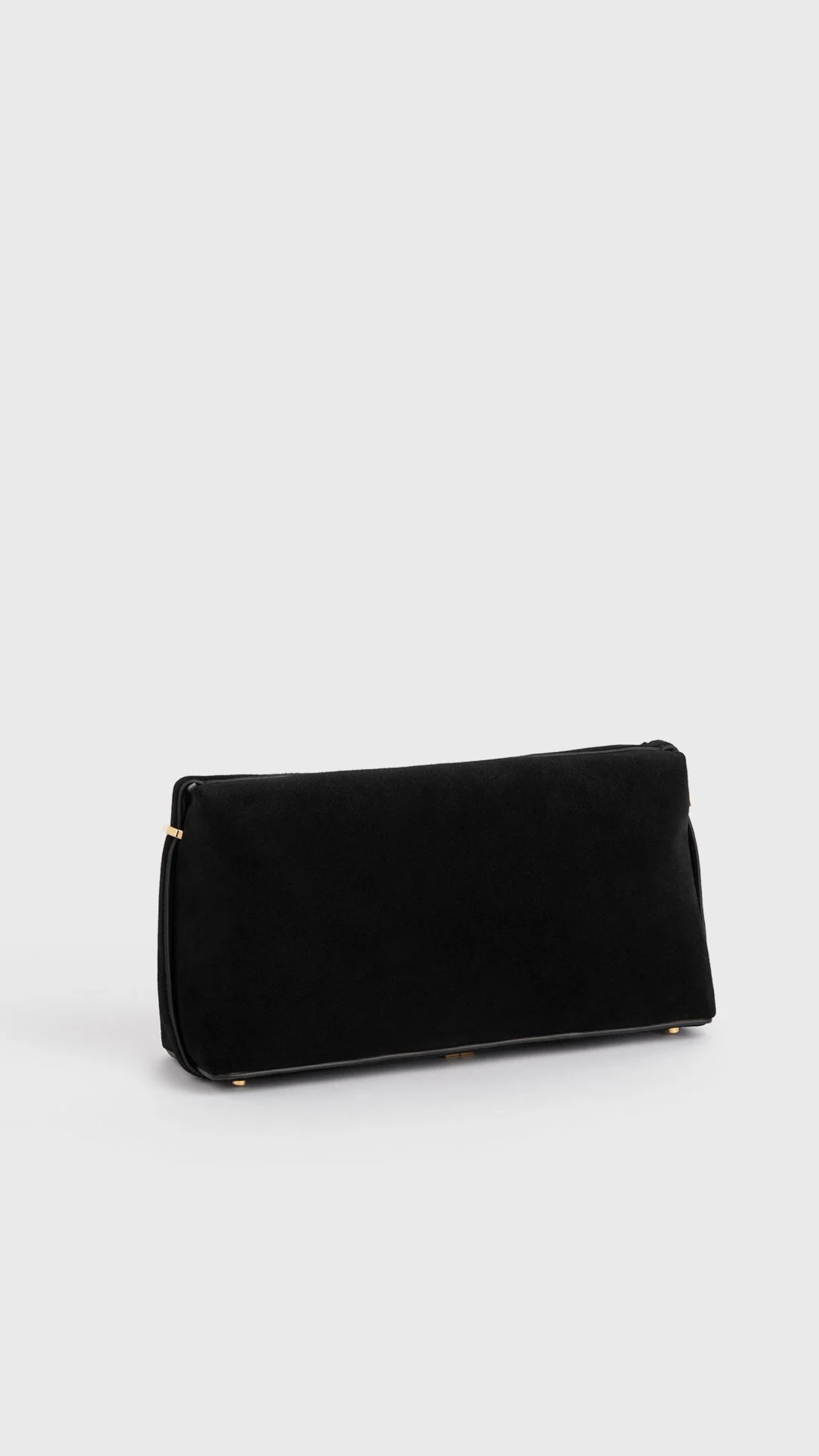 Toteme Suede Scoop Clutch in Black