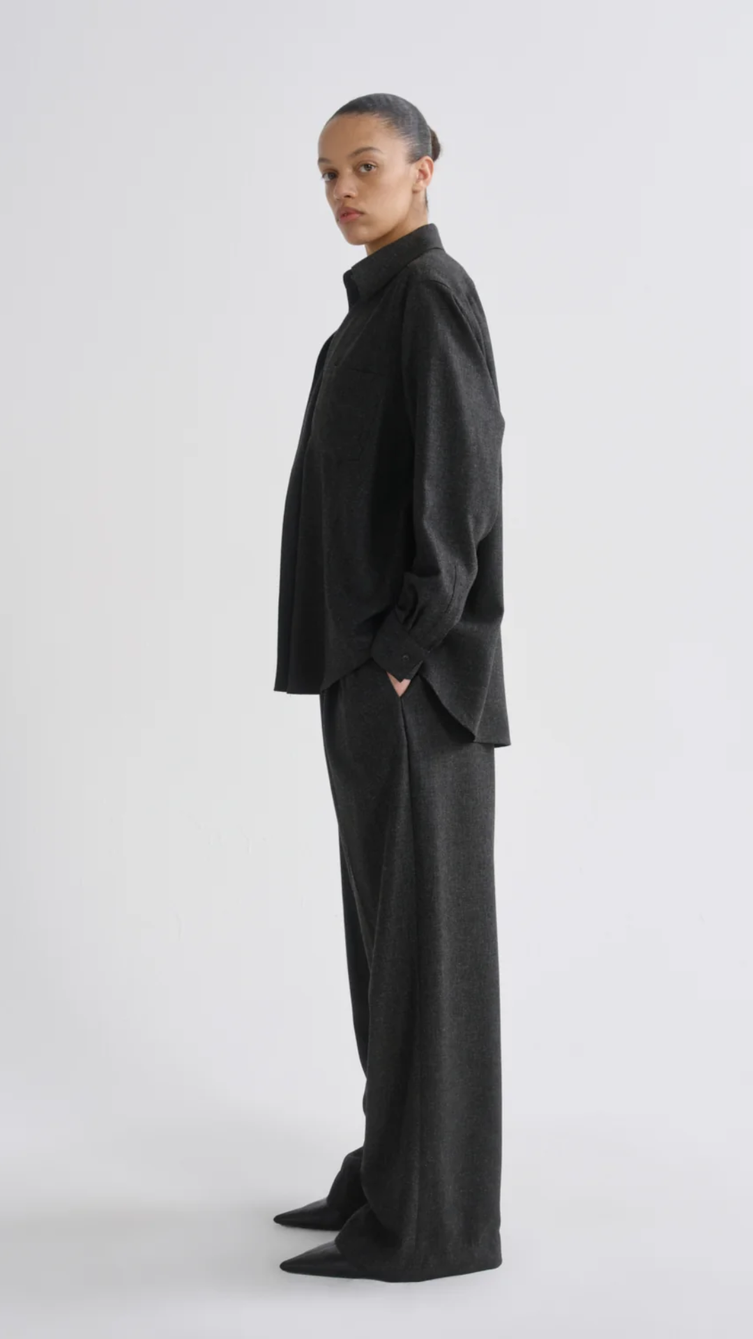 Agolde Aris Shirt in Charcoal Heather