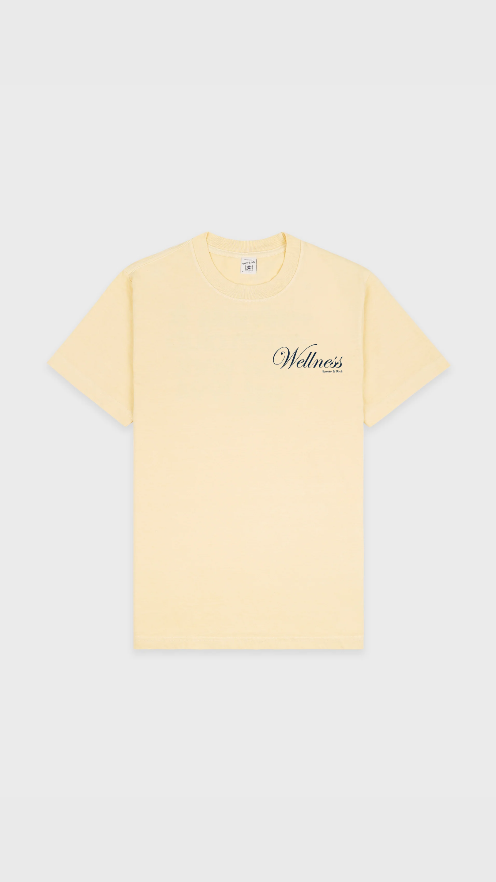 Sporty & Rich Avenue T-Shirt in Almond/Navy