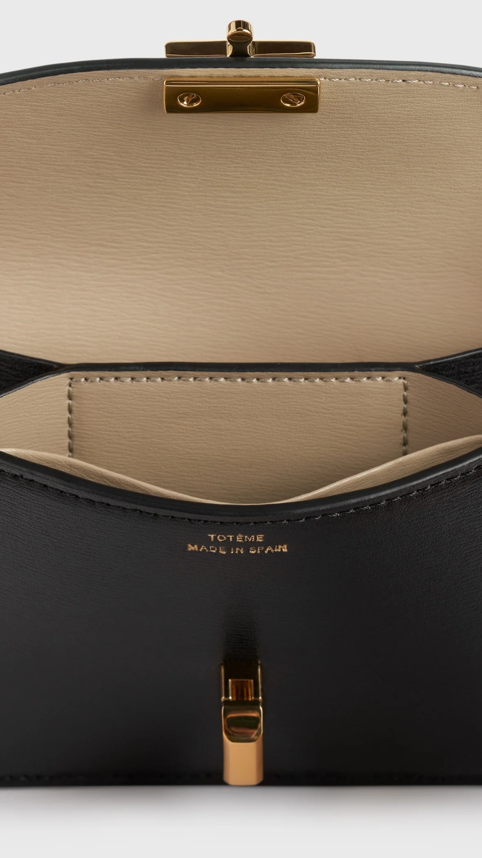 Toteme T-lock Leather Cardholder in Black