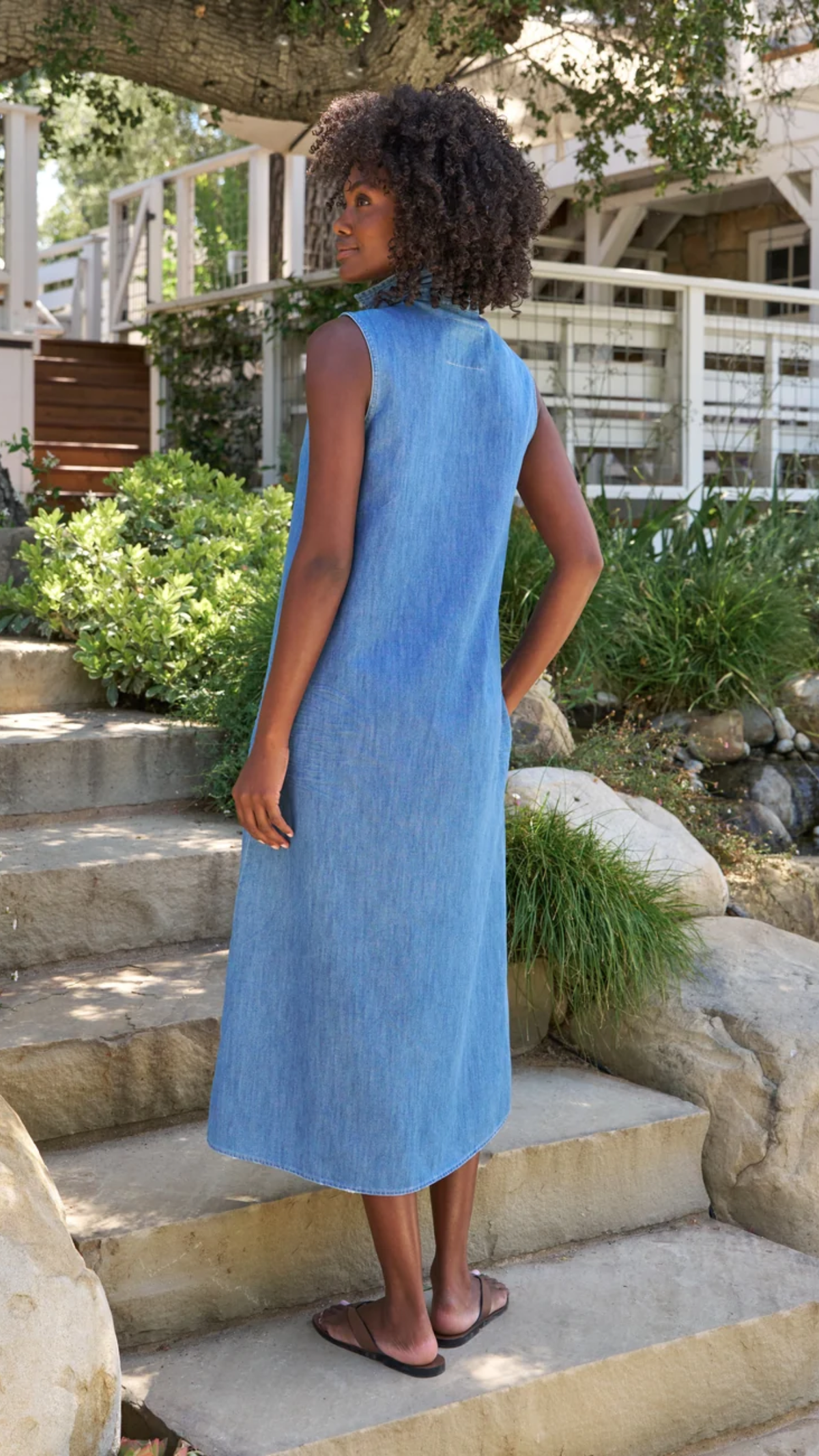 Frank & Eileen Lily Maxi Polo Dress in Vintage Stonewashed Indigo