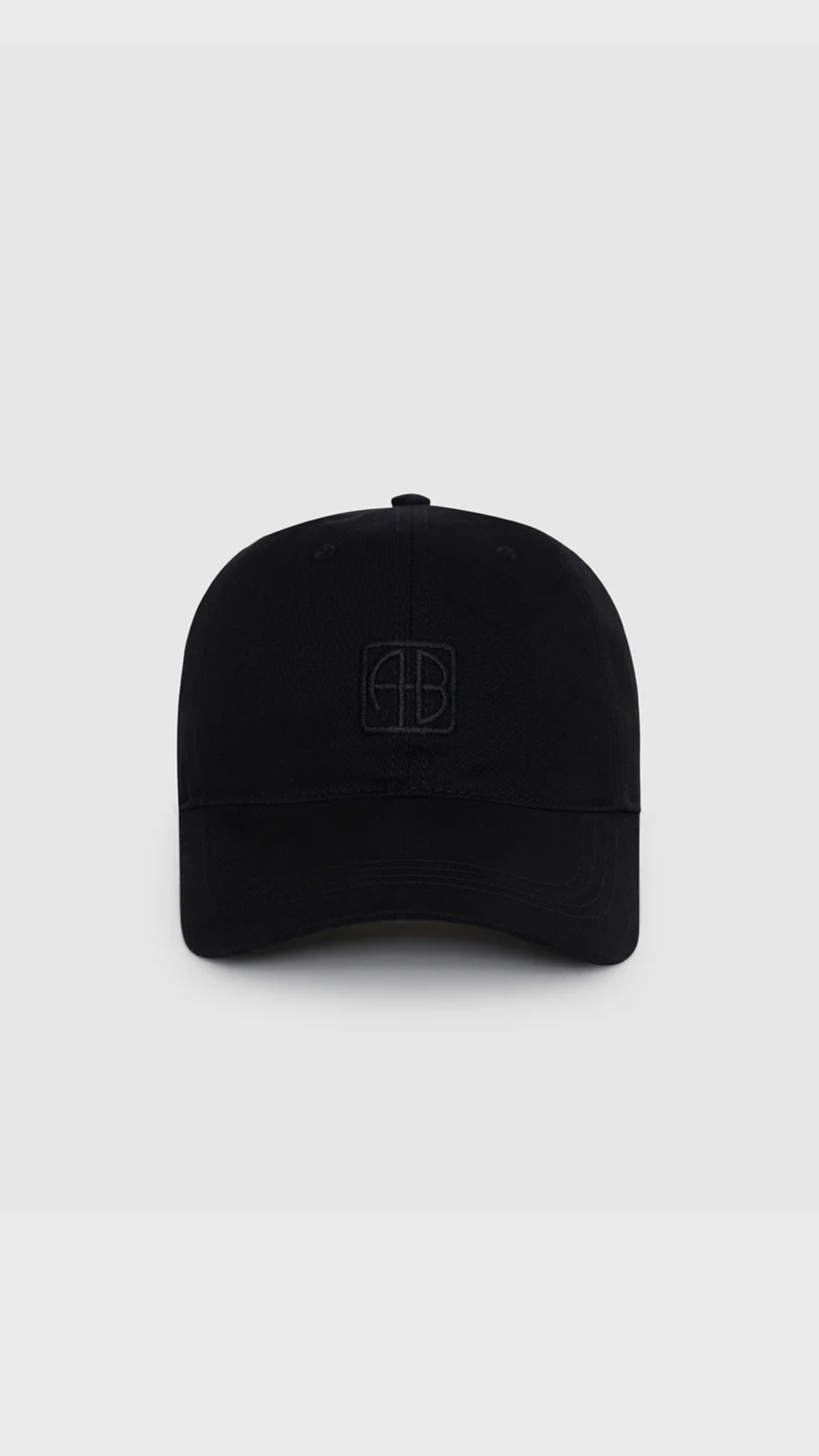 Anine Bing Jeremy Monogramed Baseball Cap in Black