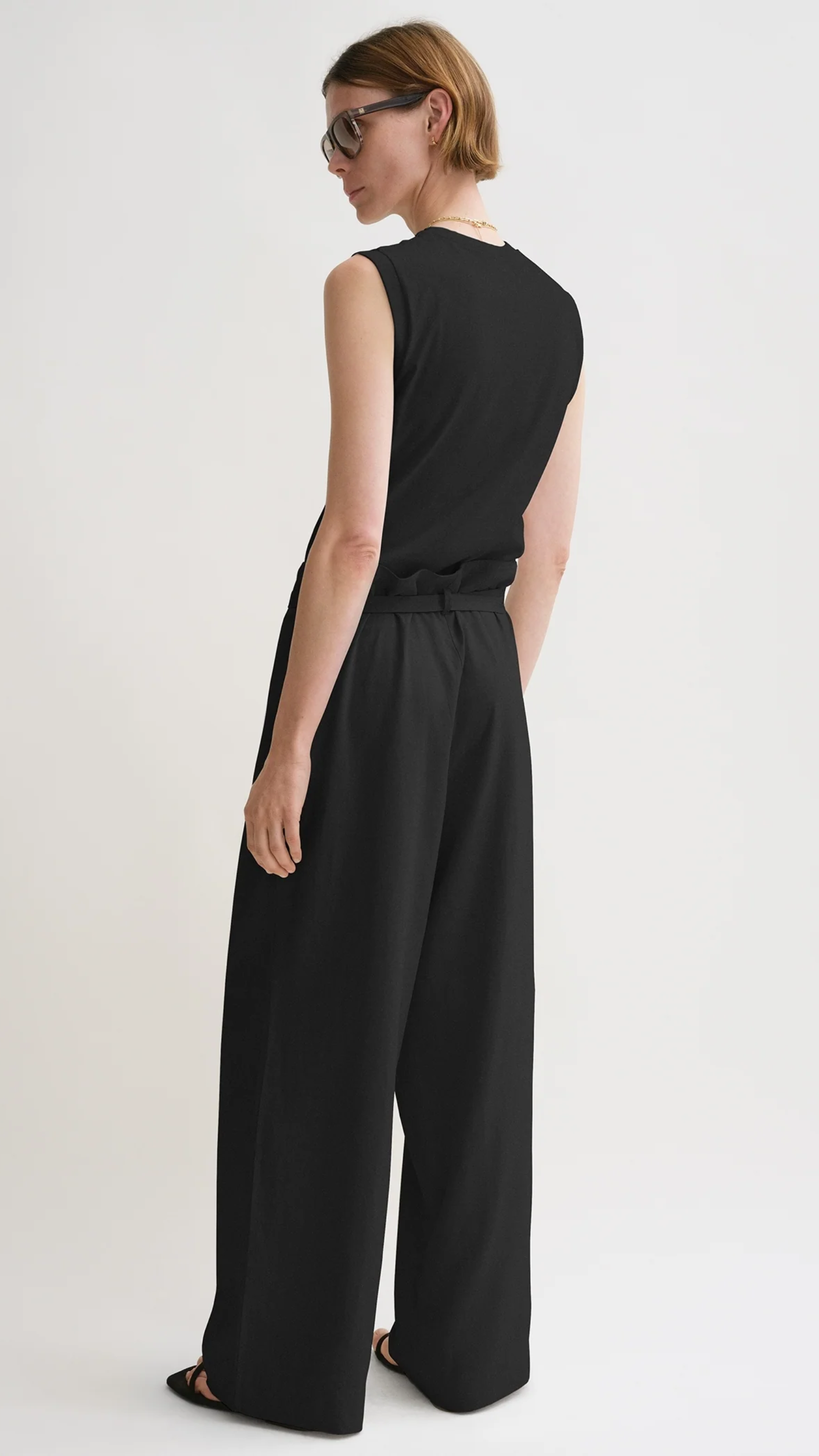 Toteme Fluid Tie-waist Trousers in Black