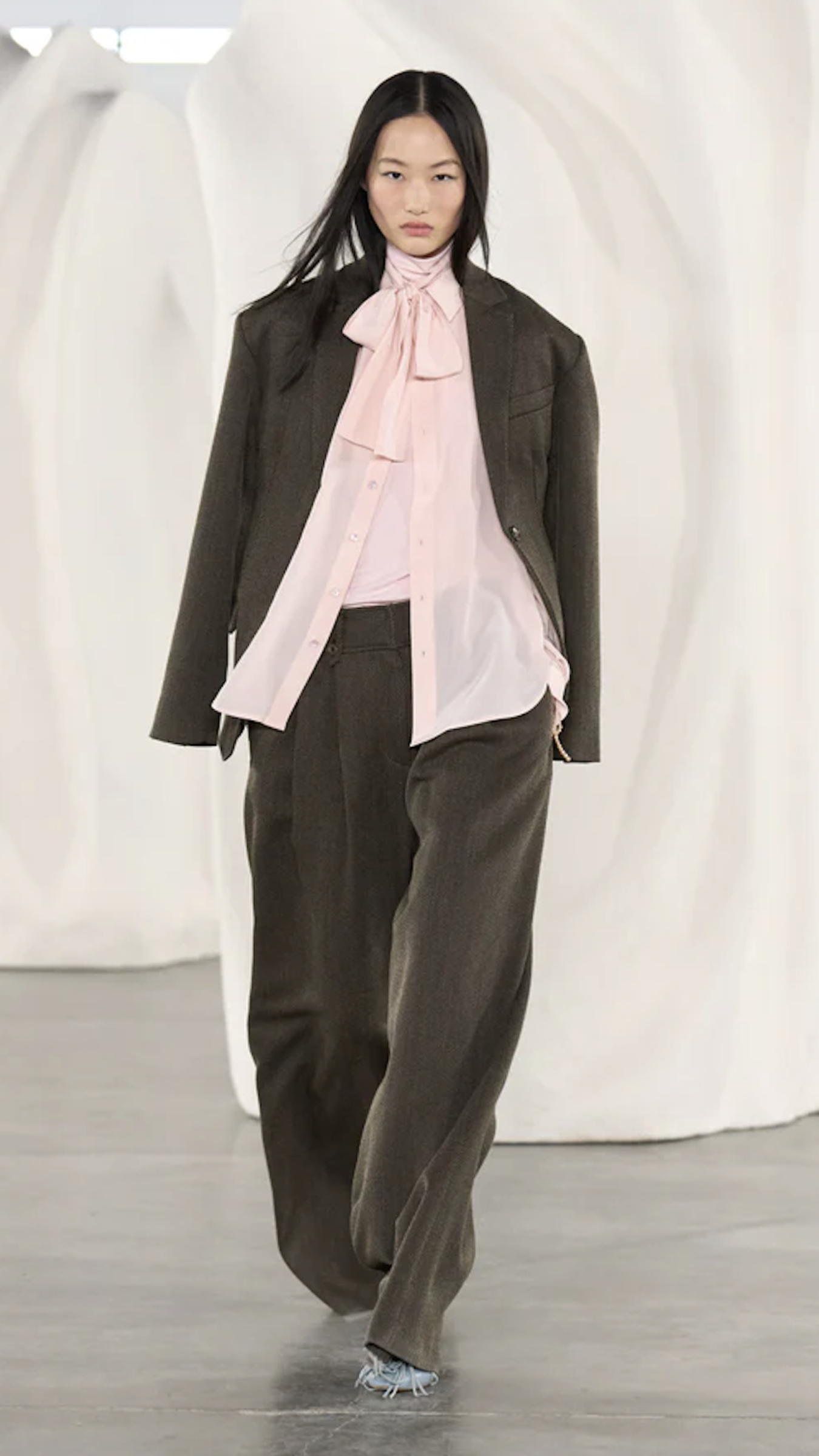 Ulla Johnson Lise Long Sleeve Silk Blouse in Powder