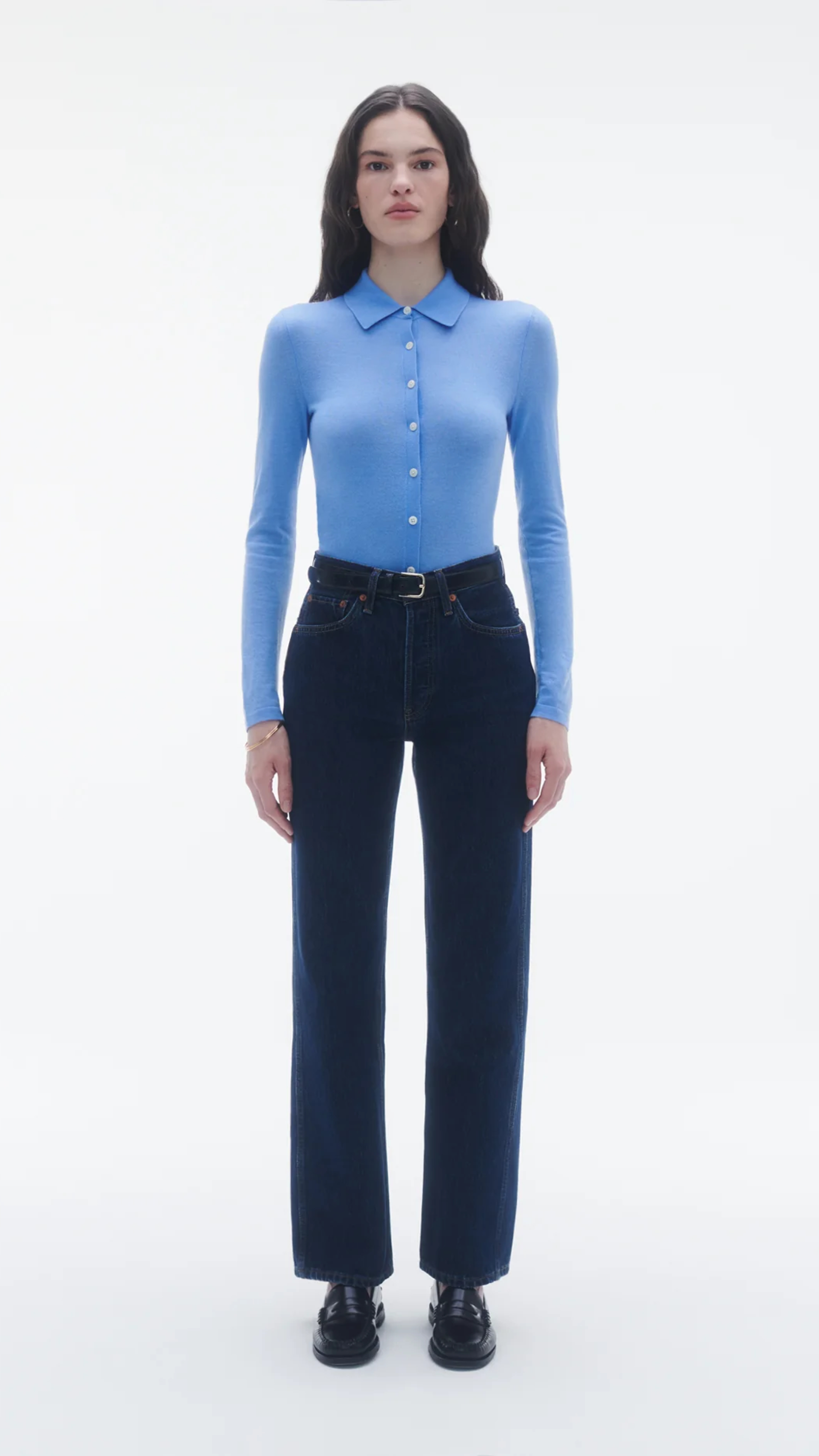 Guest in Residence Elle Cashmere Shirt In Blue